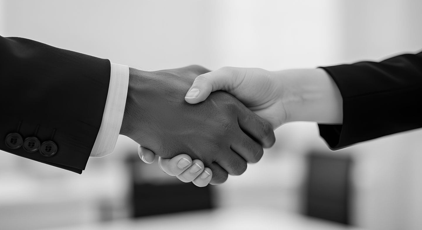 Poignée de main professionnelle symbolisant l'accord et la confiance mutuelle.