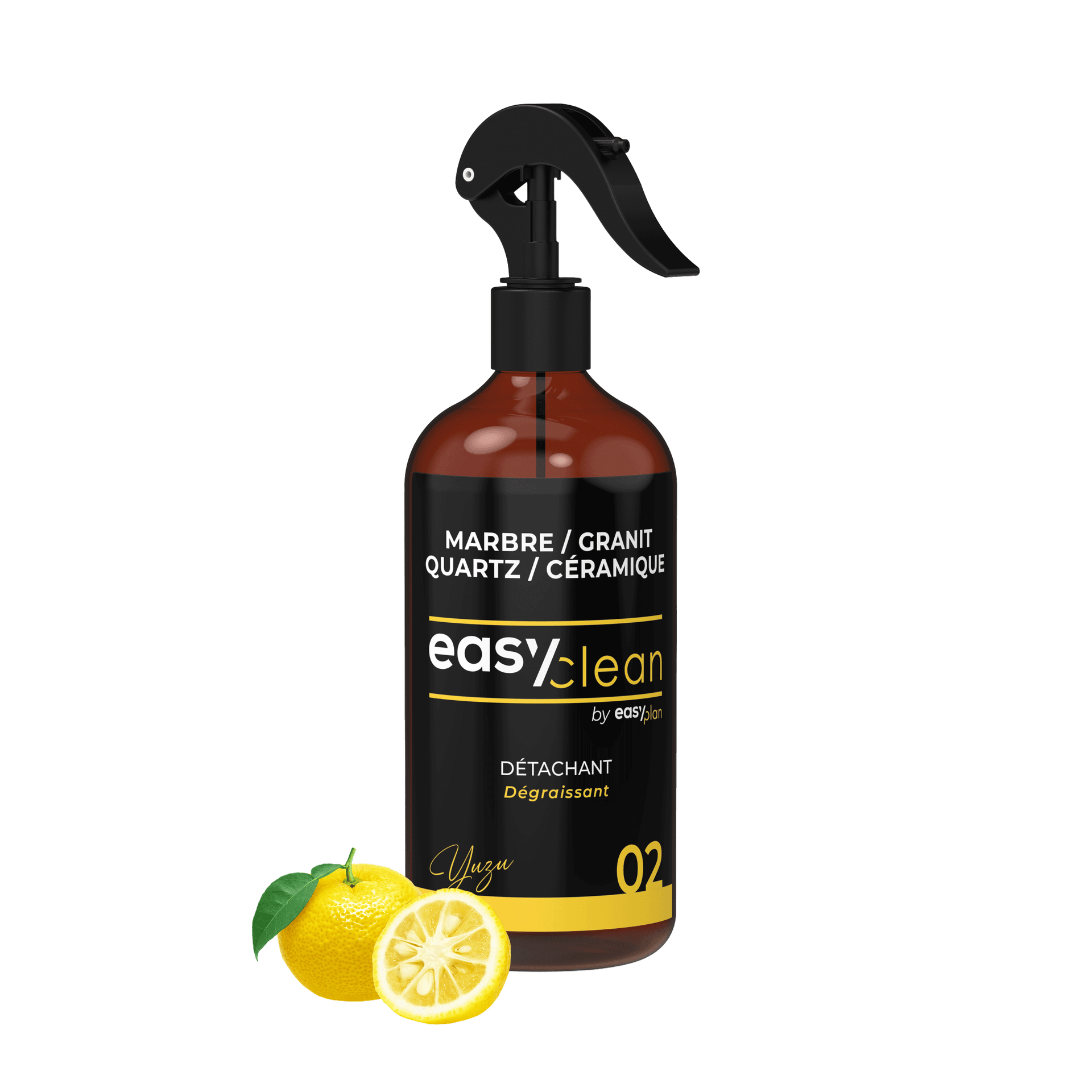 Détachant Easyclean 02 sur fond transparent, parfum citron
