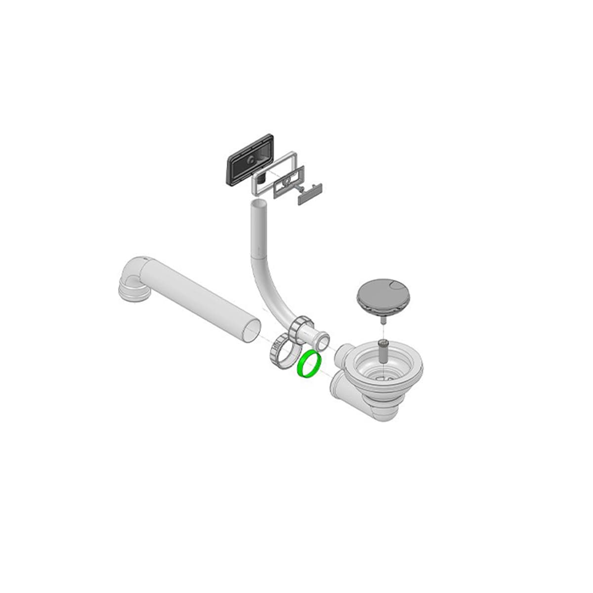 Echantillon d'image de l'accessoire : Kit Bonde trop plein rectangle 67 Inox