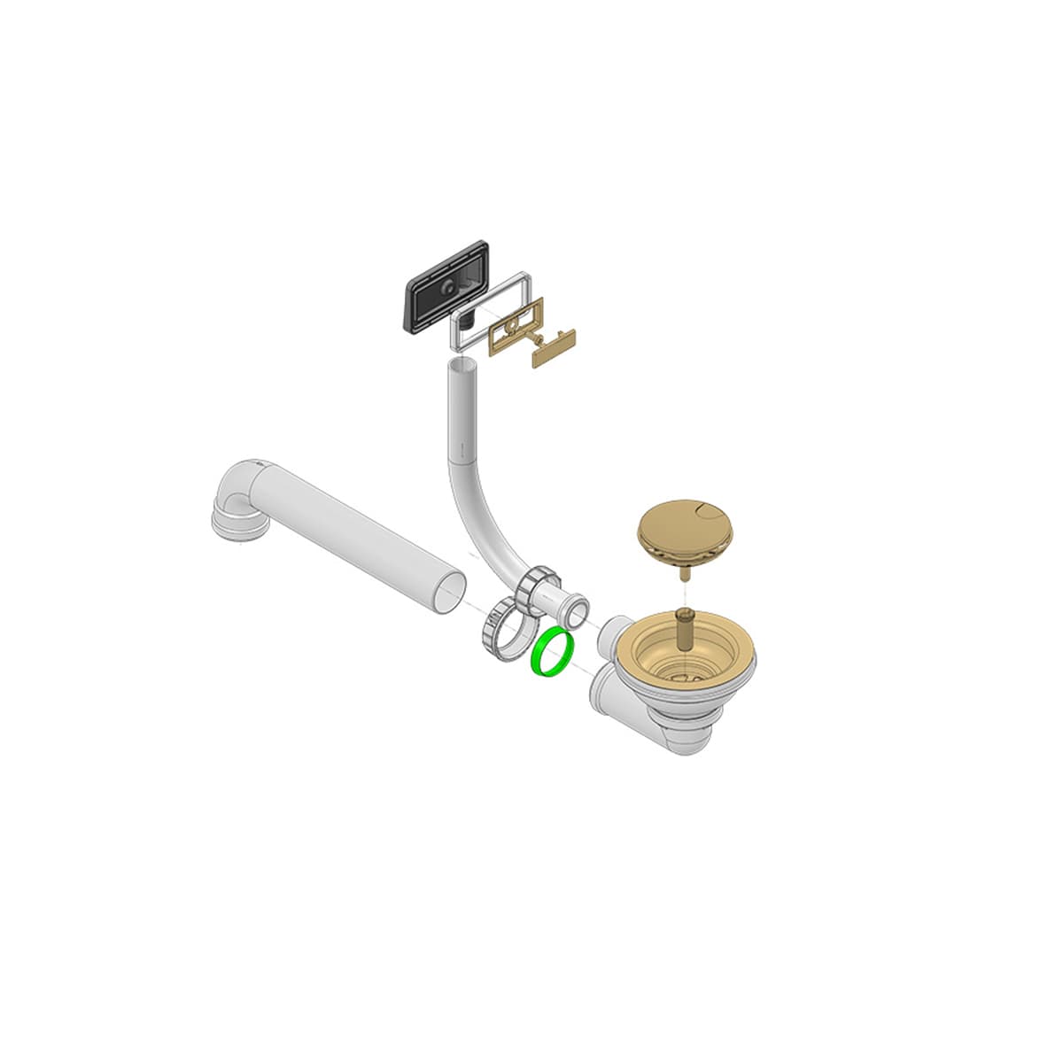 Echantillon d'image de l'accessoire : Kit Bonde trop plein rectangle 67 Laiton