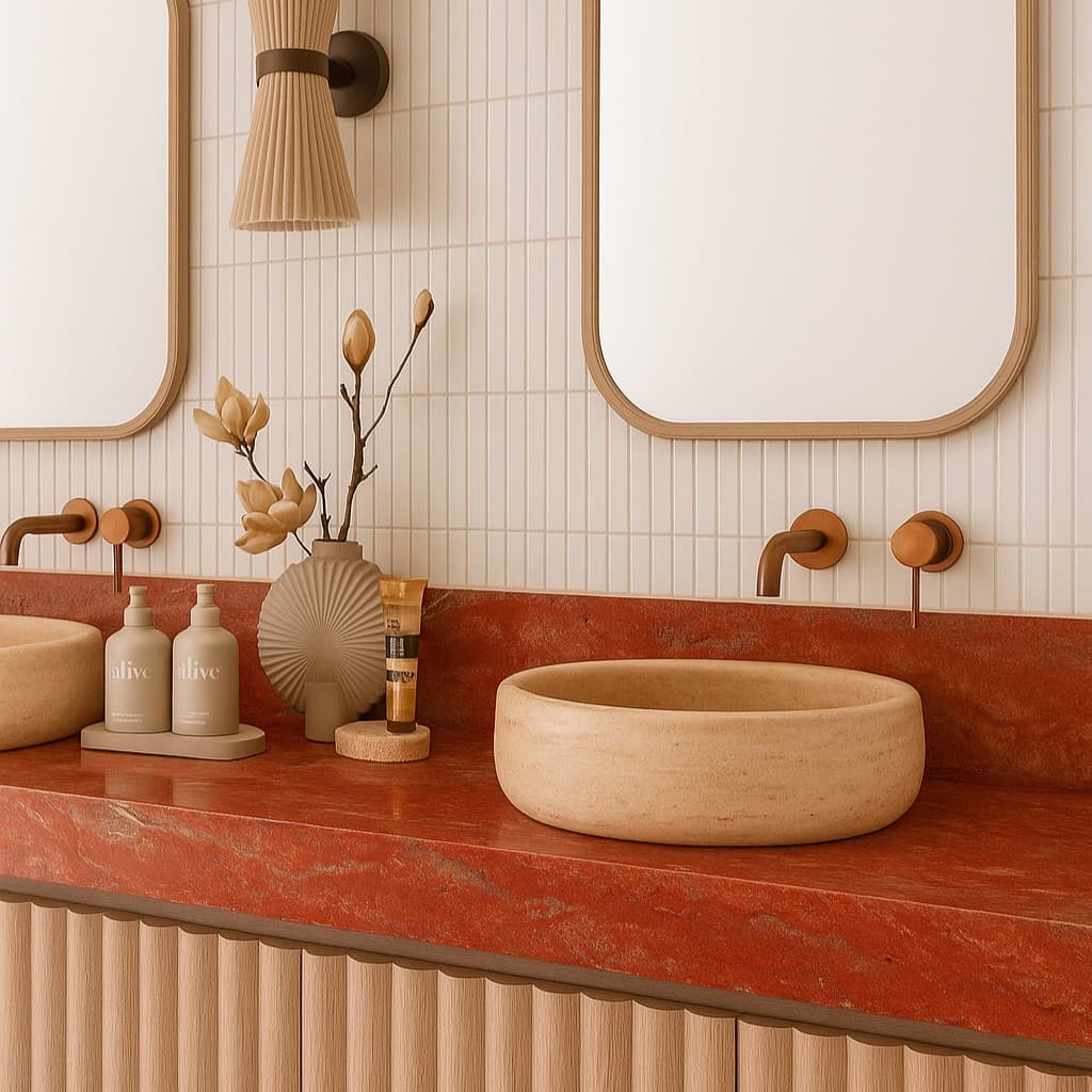 Plans de travail Red Travertino | Resine transparente ou couleur plans de travail 2 - easy plan