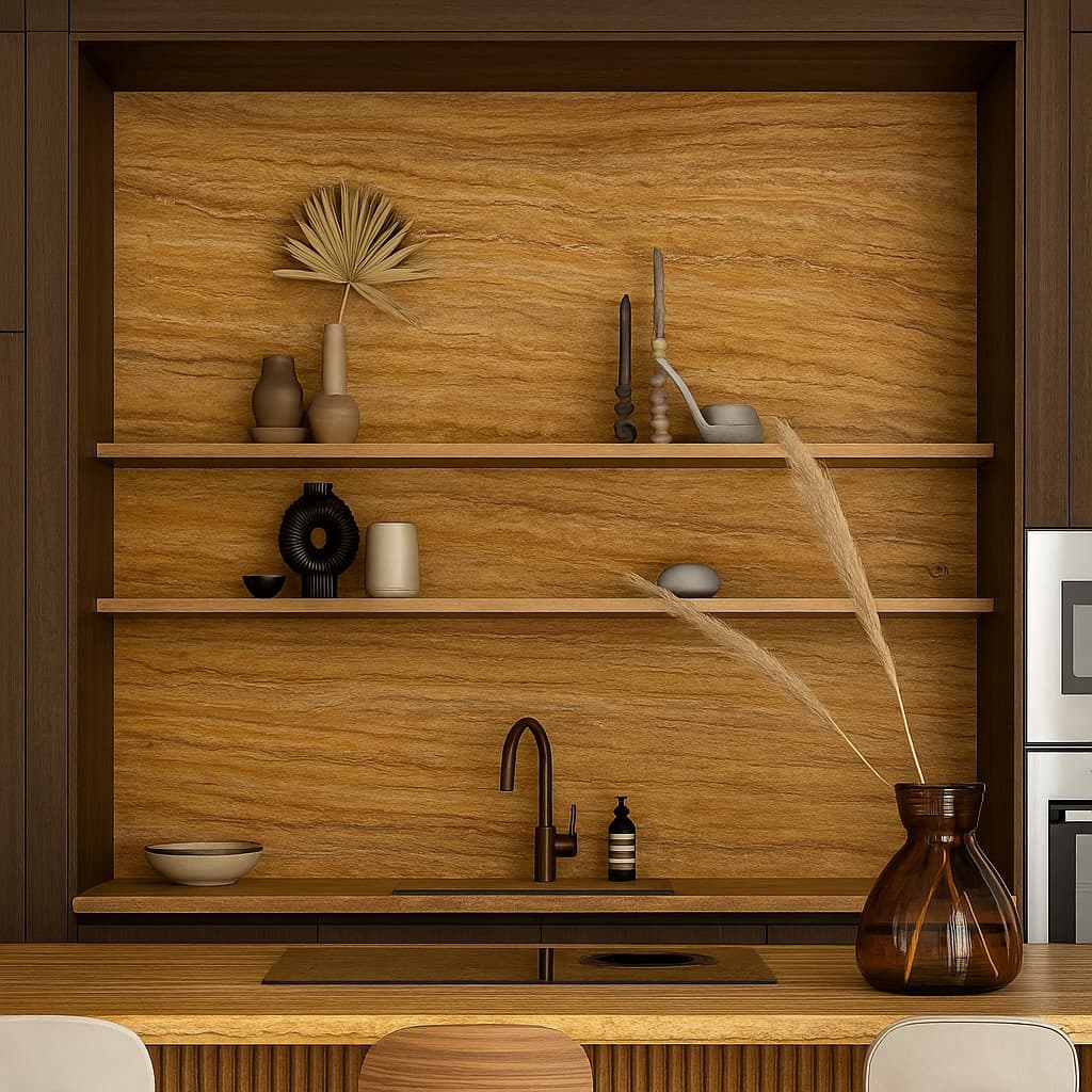 Plans de travail Travertino Dourado | Resine transparente ou couleur plans de travail 1 - easy plan