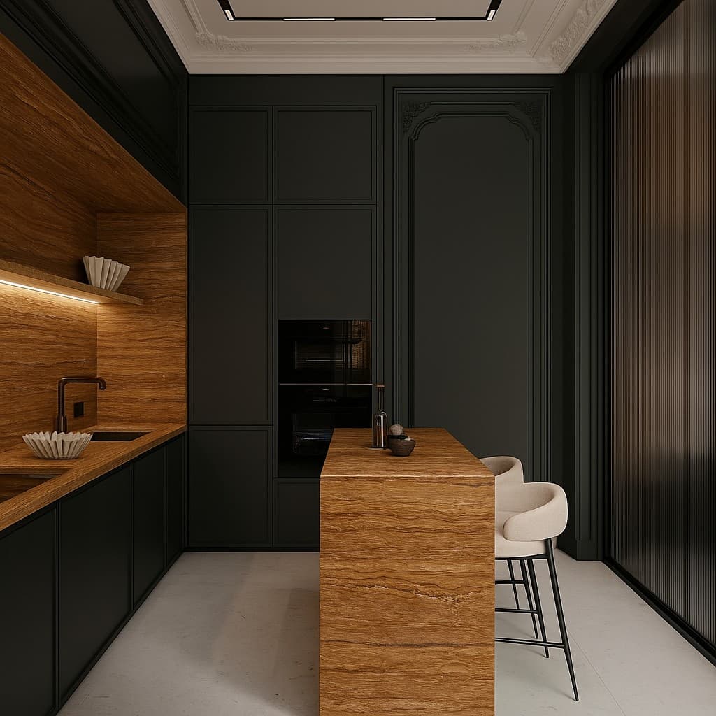 Plans de travail Travertino Marron | Resine transparente ou couleur plans de travail 1 - easy plan