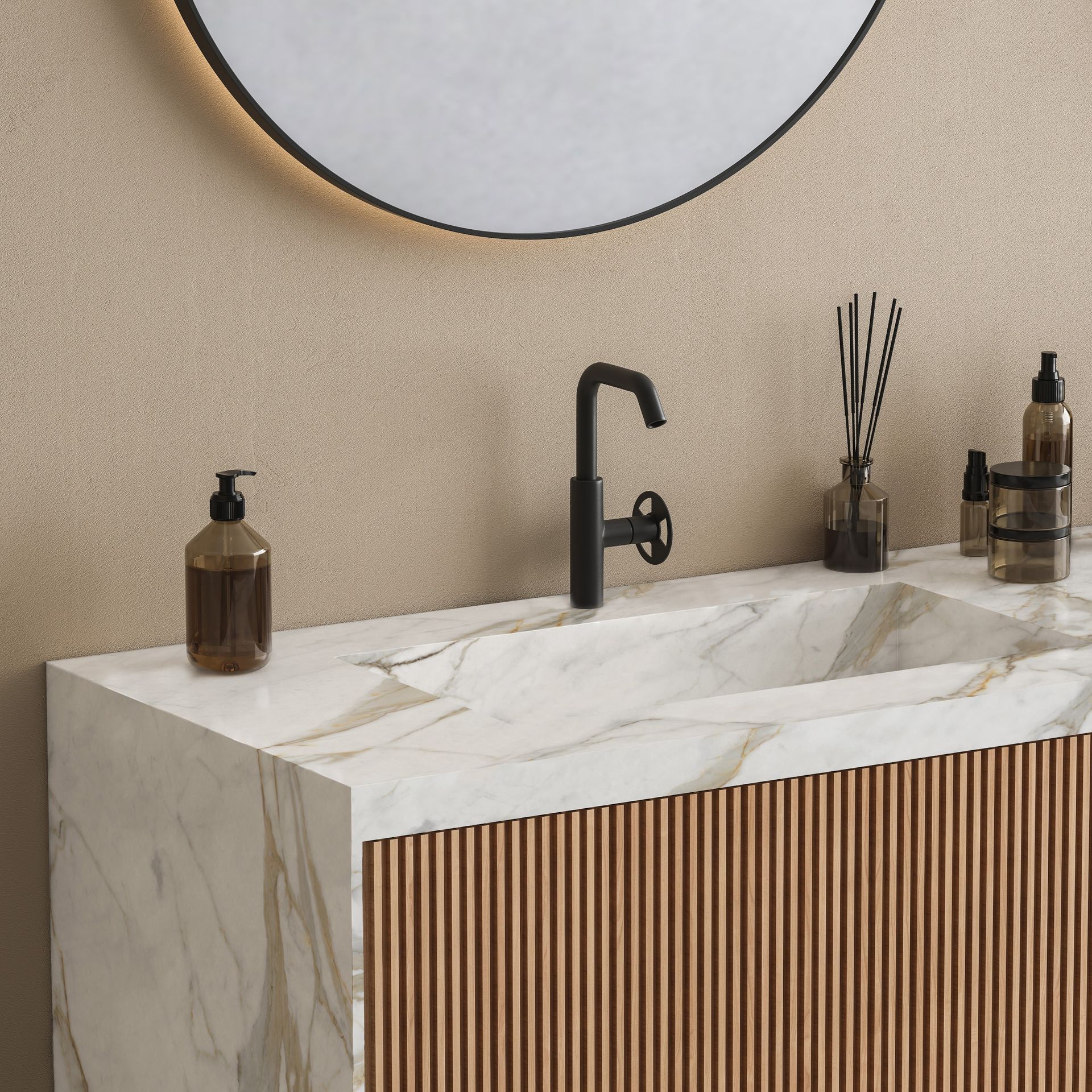 Plan de travail blanc en céramique Neolith Calacatta Roma