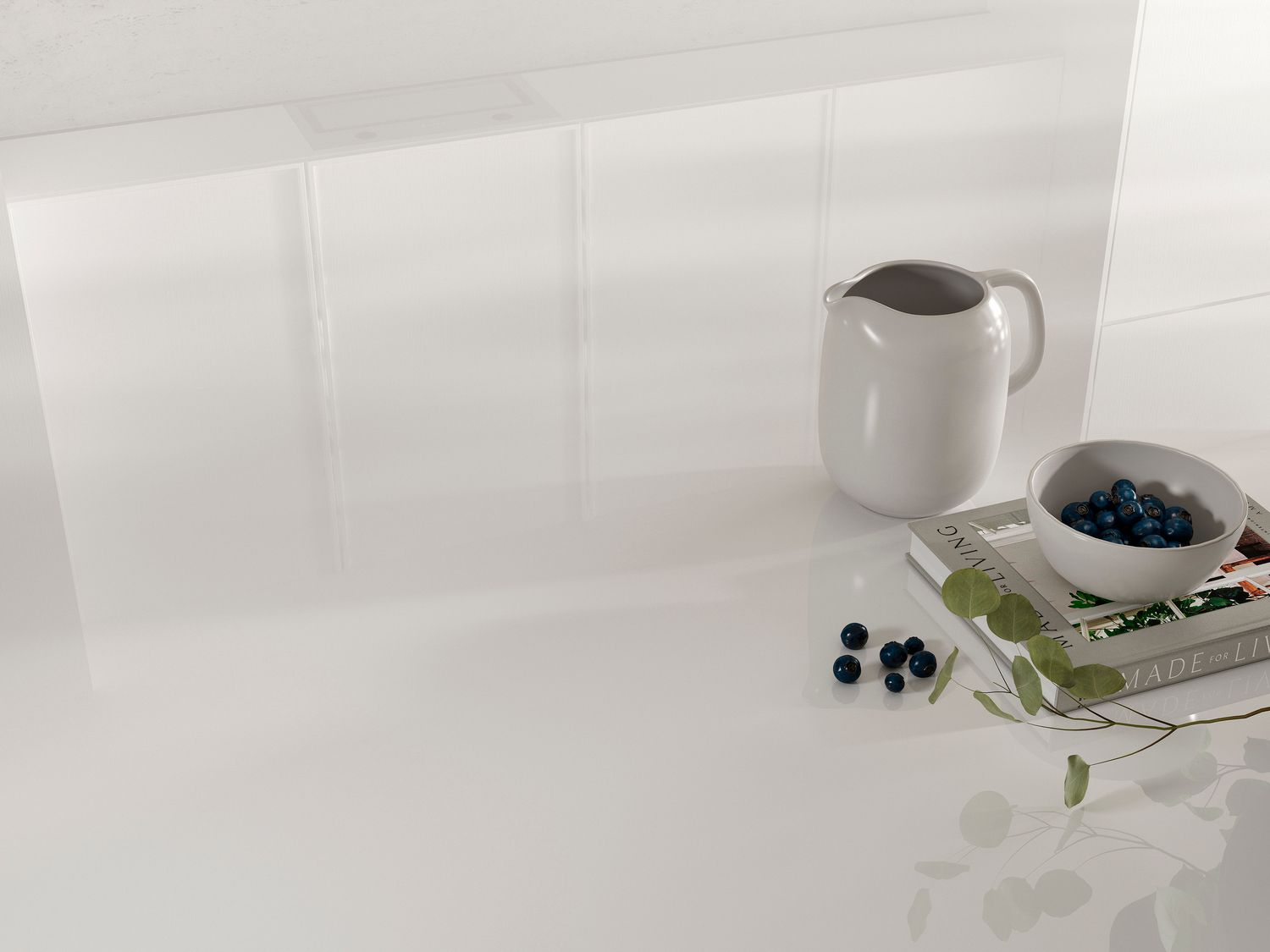 Plan de travail blanc Lux en céramique Neolith, vue en situation