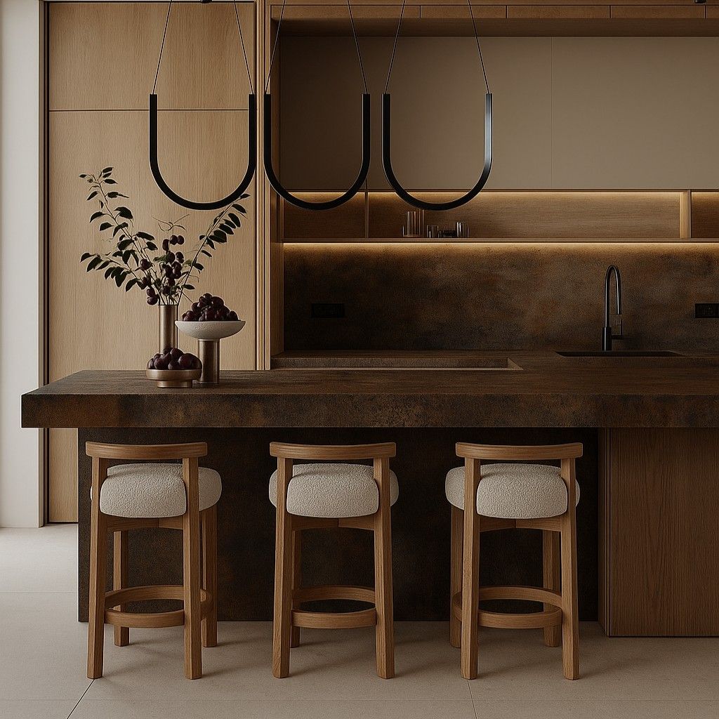 Plan de travail marron en céramique Dekton Trilium
