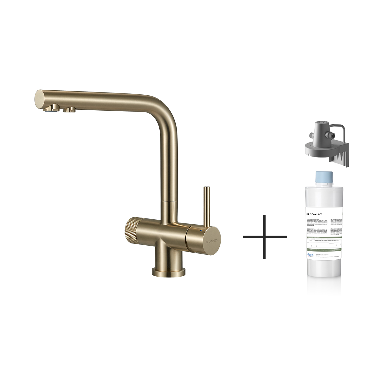 Accessoire Mitigeur pour plan de travail - Savio Laiton + Kit filtration classique