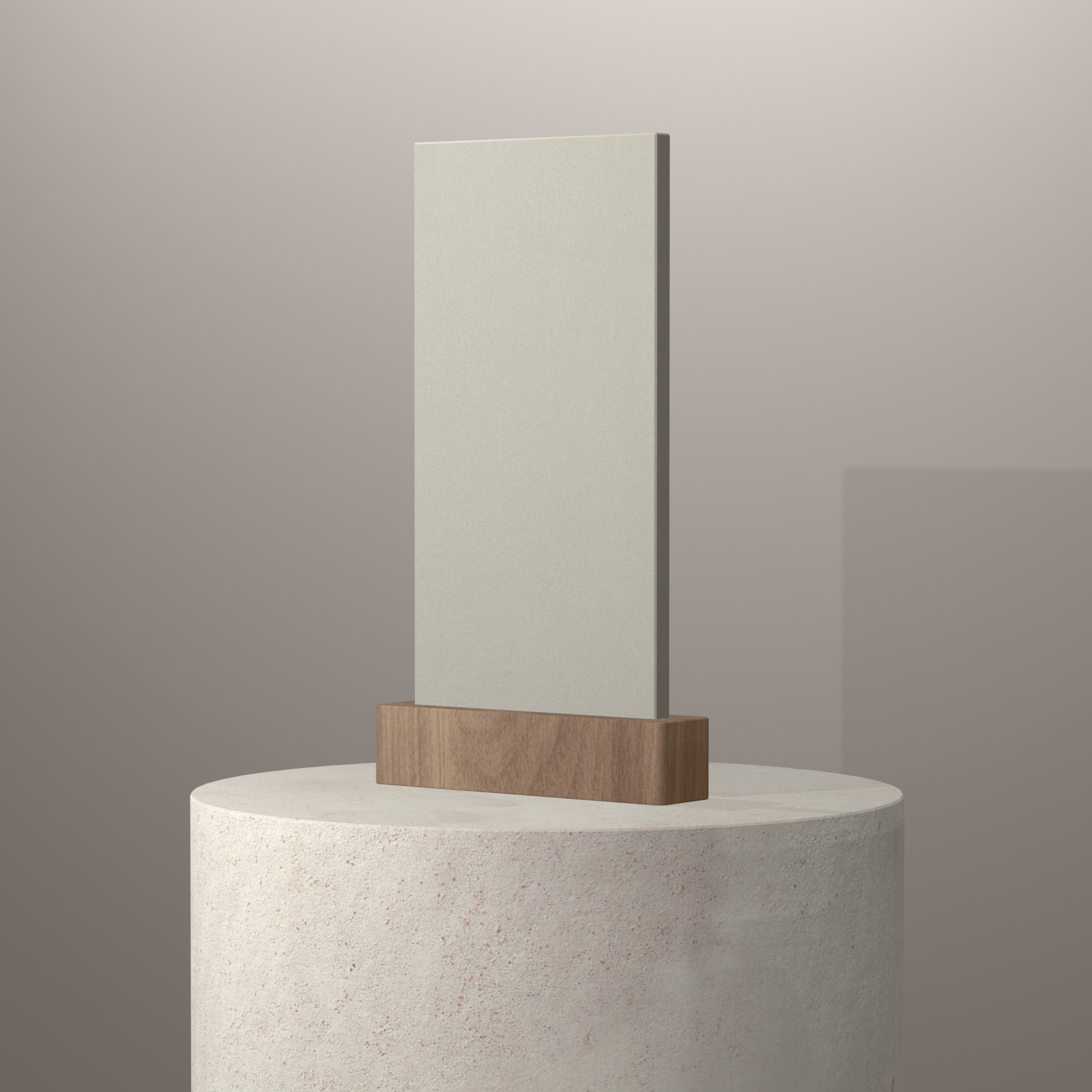 Rendu 3D du coloris Aeris en Ceramique Dekton sur piédestal
