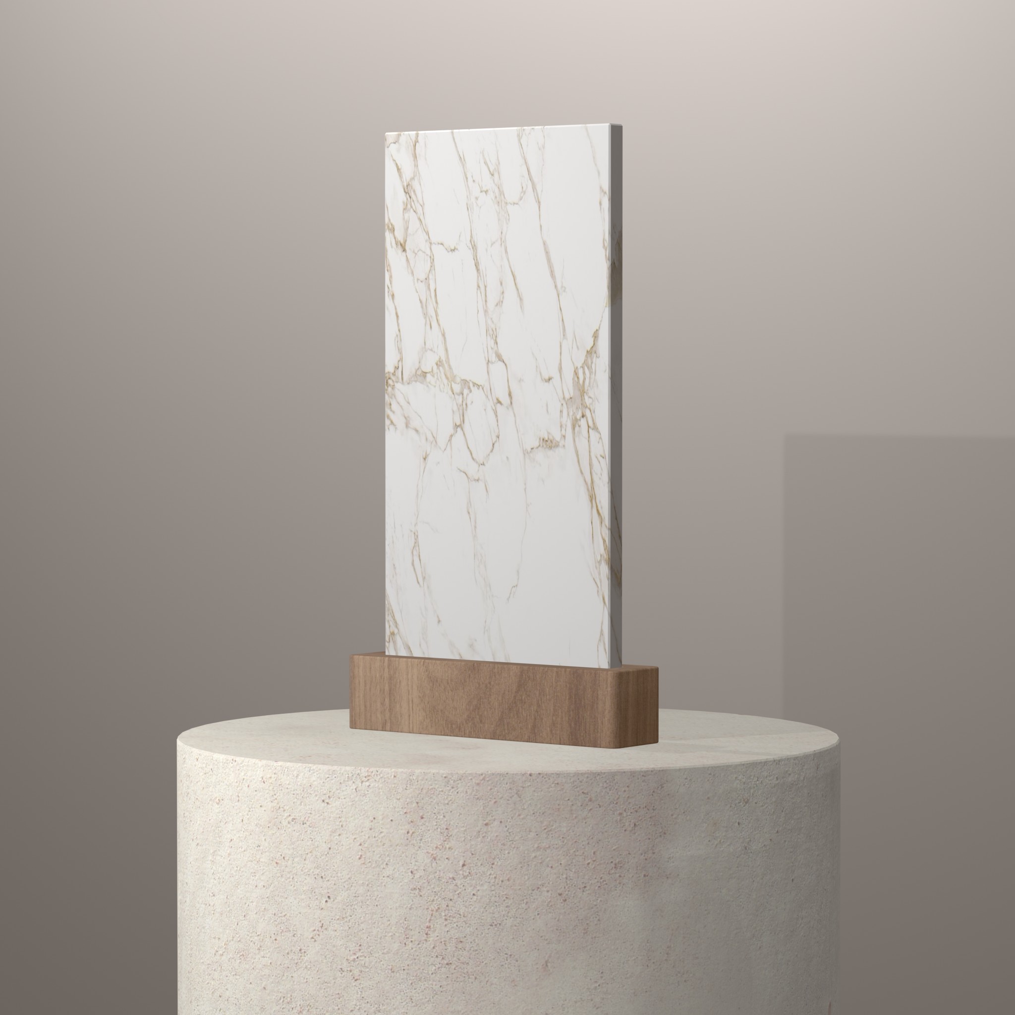 Rendu 3D du coloris Entzo 22 en Ceramique Dekton sur piédestal