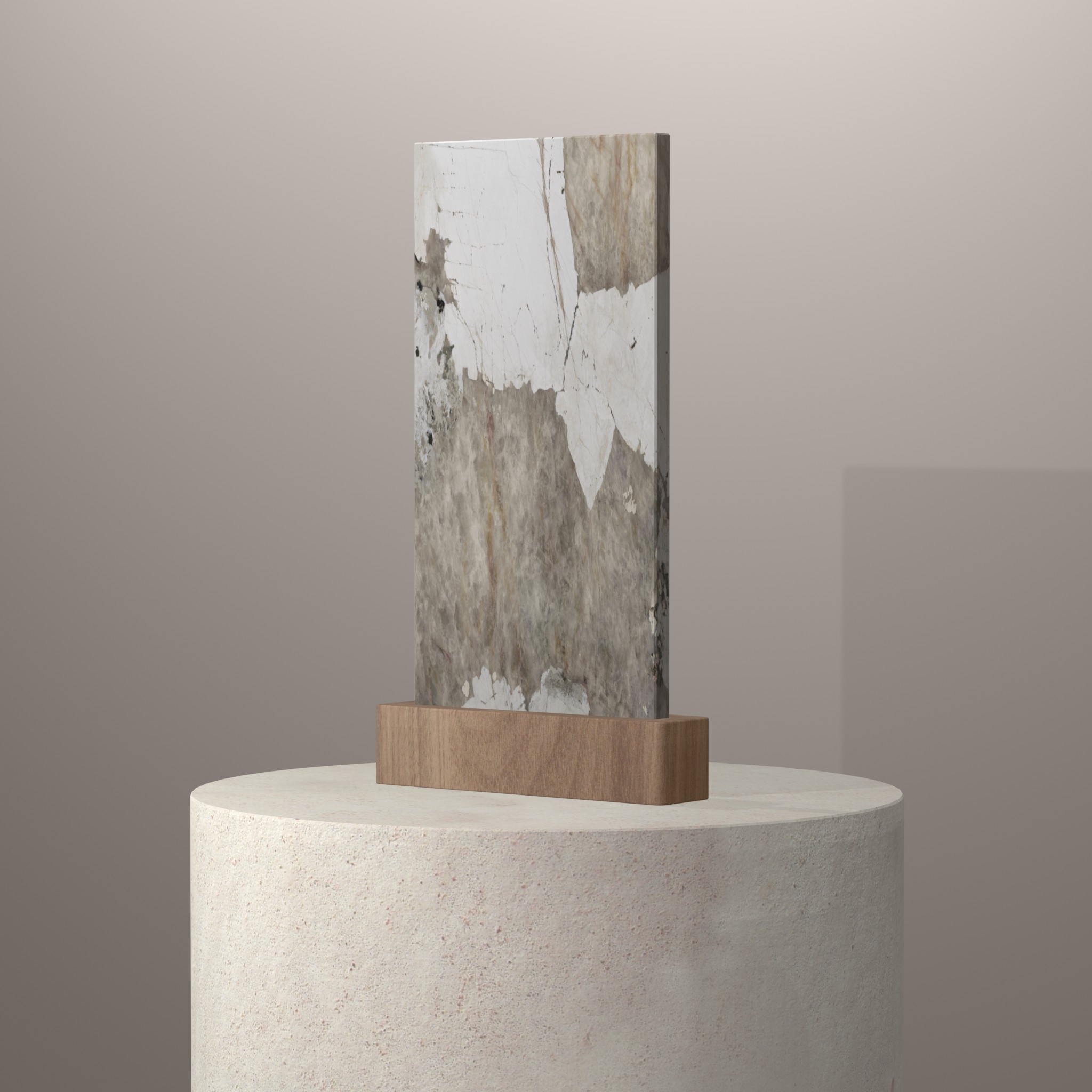 Rendu 3D du coloris Khalo en Ceramique Dekton sur piédestal