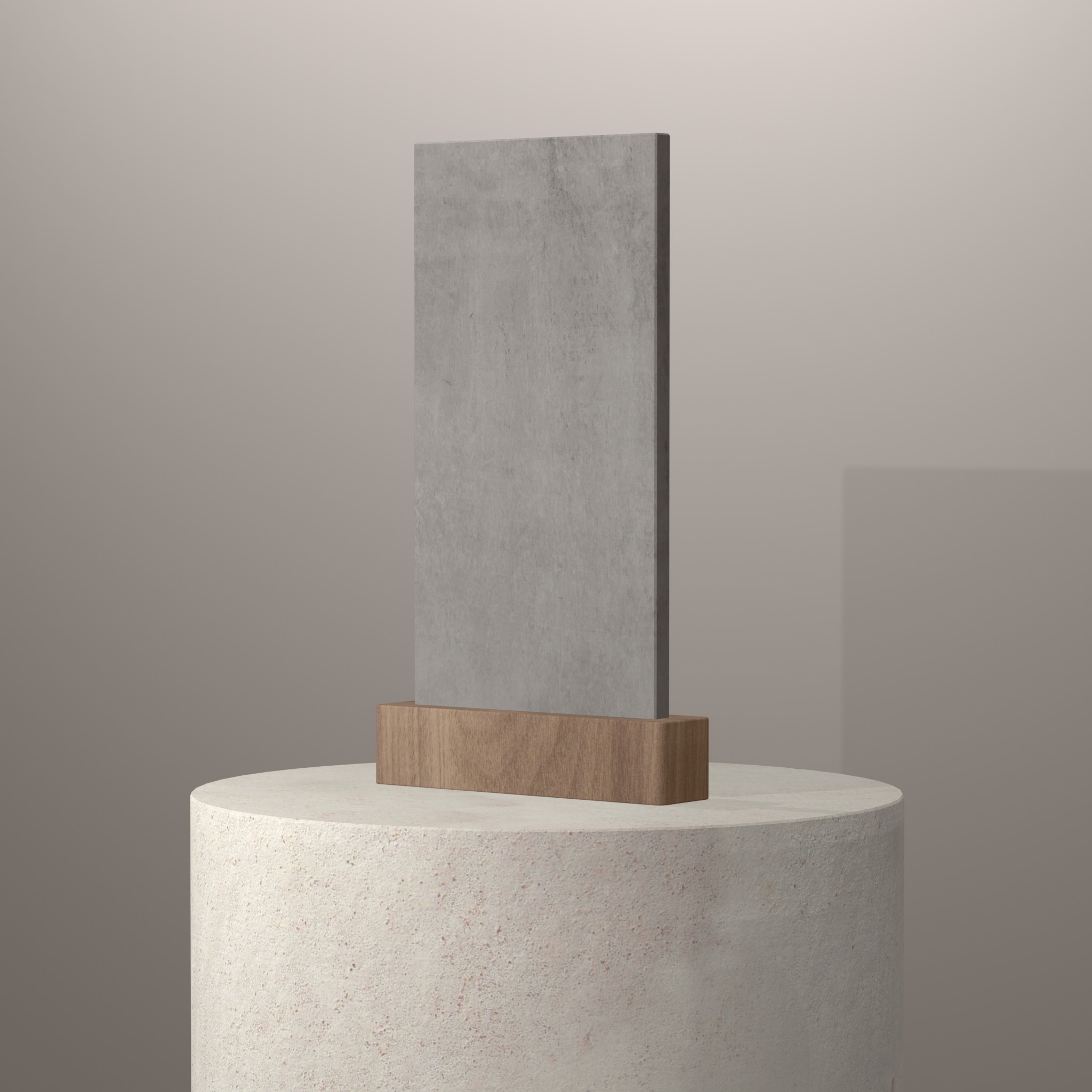 Rendu 3D du coloris Kreta en Ceramique Dekton sur piédestal