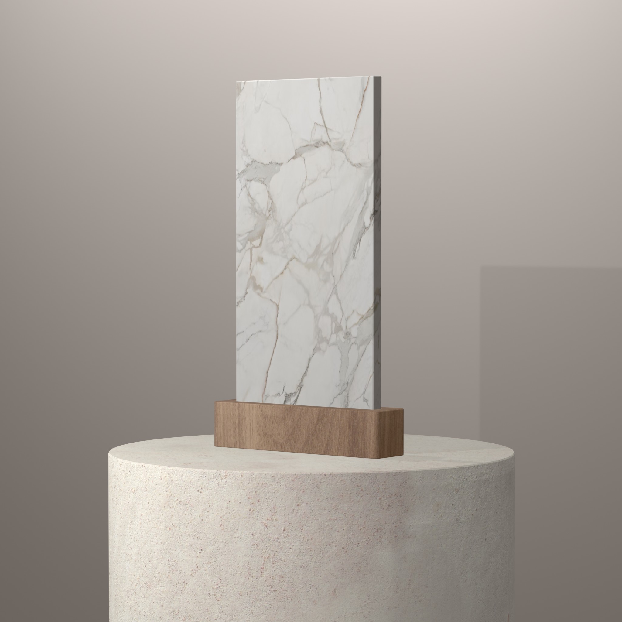 Rendu 3D du coloris Morpheus en Ceramique Dekton sur piédestal