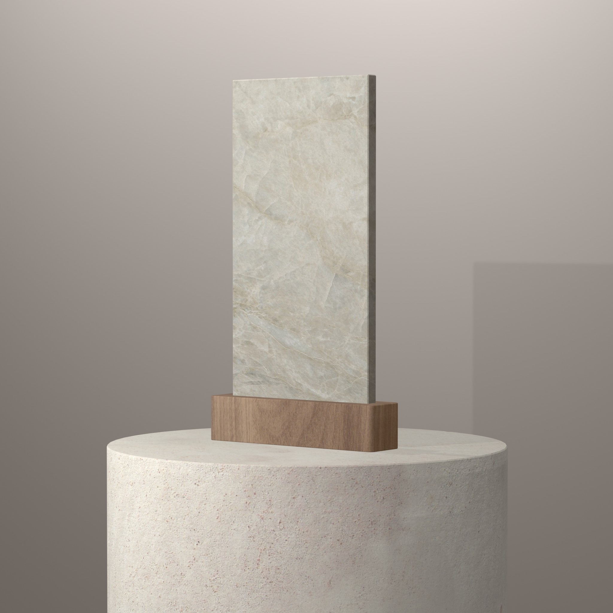 Rendu 3D du coloris Nara en Ceramique Dekton sur piédestal