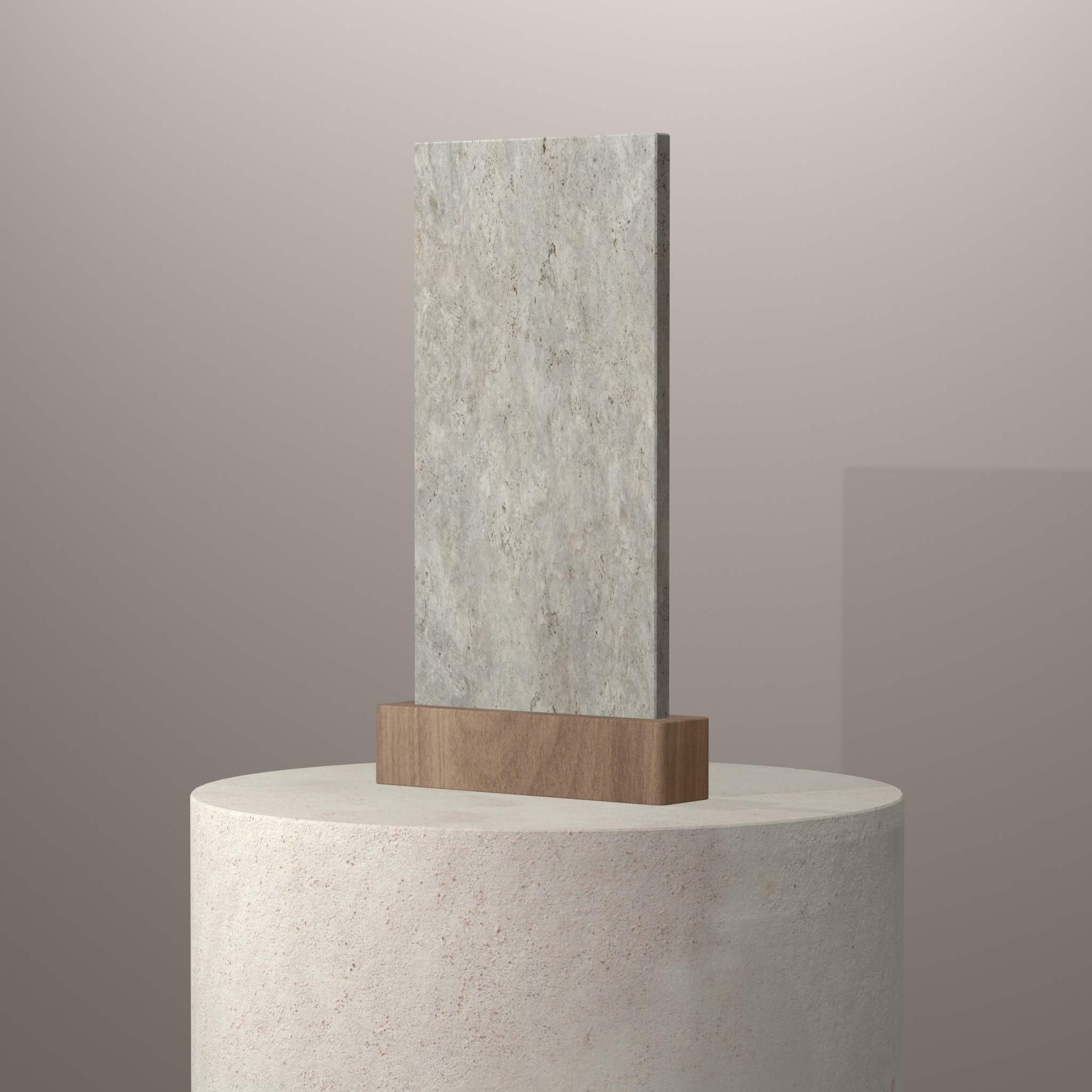 Rendu 3D du coloris Sabbia en Ceramique Dekton sur piédestal
