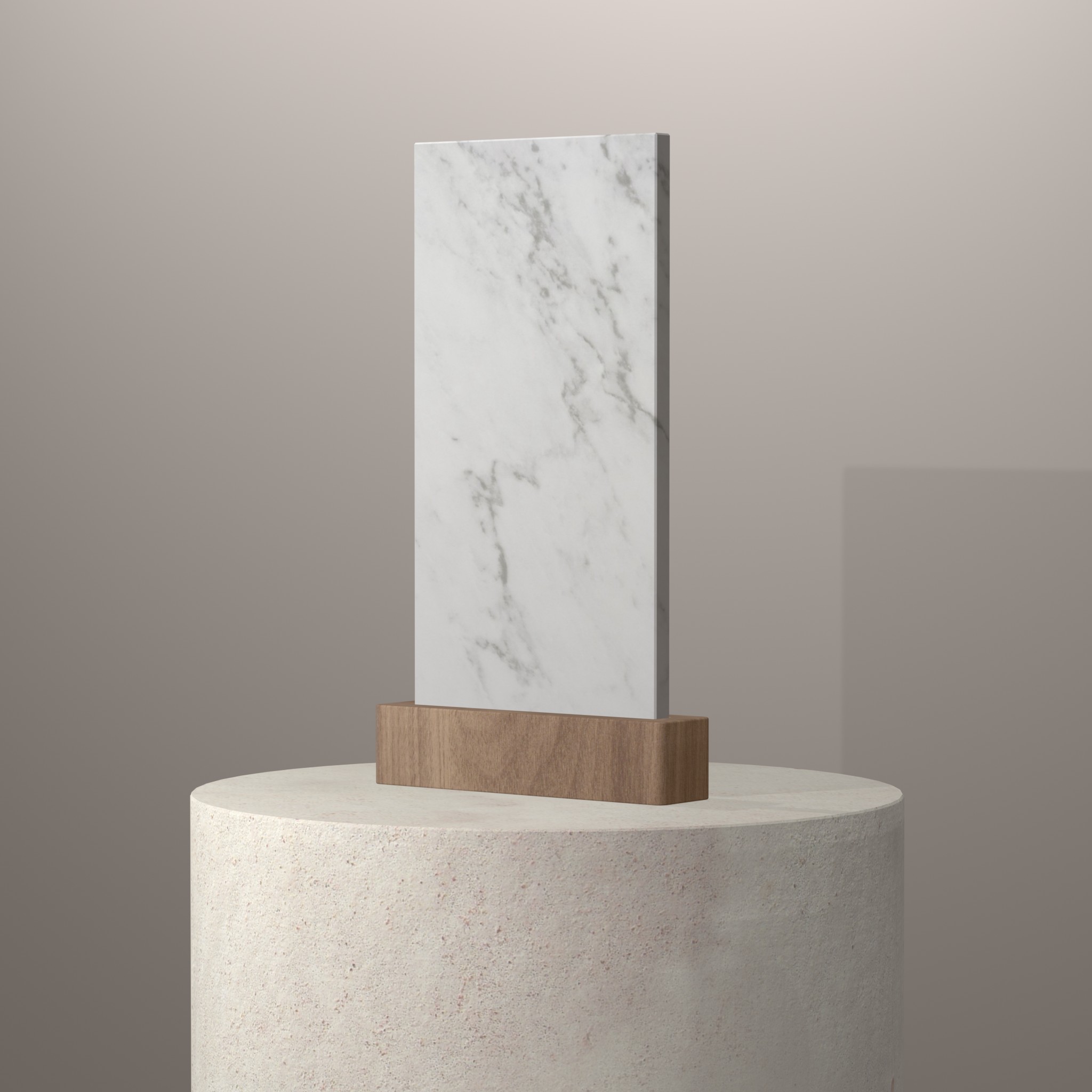 Rendu 3D du coloris Salina en Ceramique Dekton sur piédestal