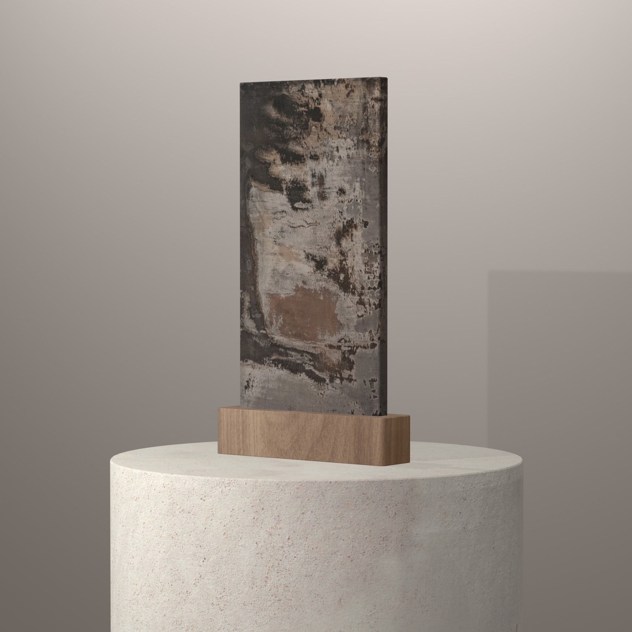 Rendu 3D du coloris Trilium en Ceramique Dekton sur piédestal