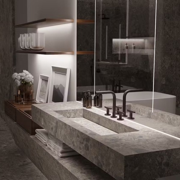 Réalisation n°2 du plan de travail Ceppo en Ceramique Dekton