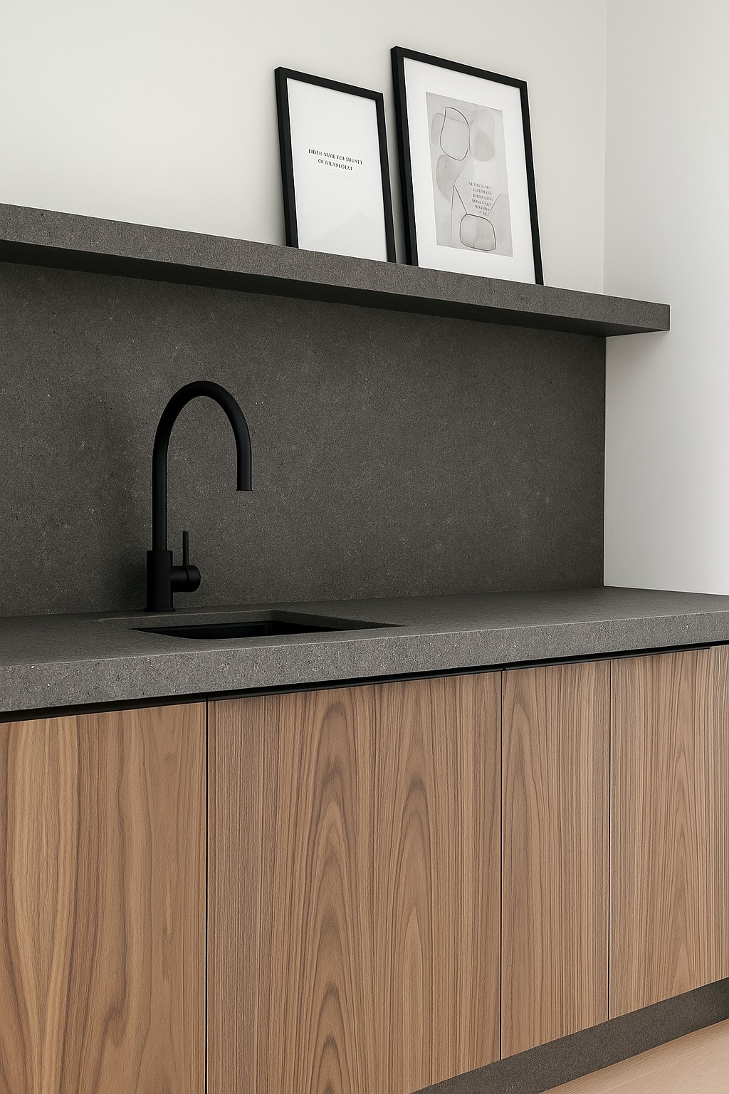 Réalisation n°1 du plan de travail Grafite en Ceramique Dekton