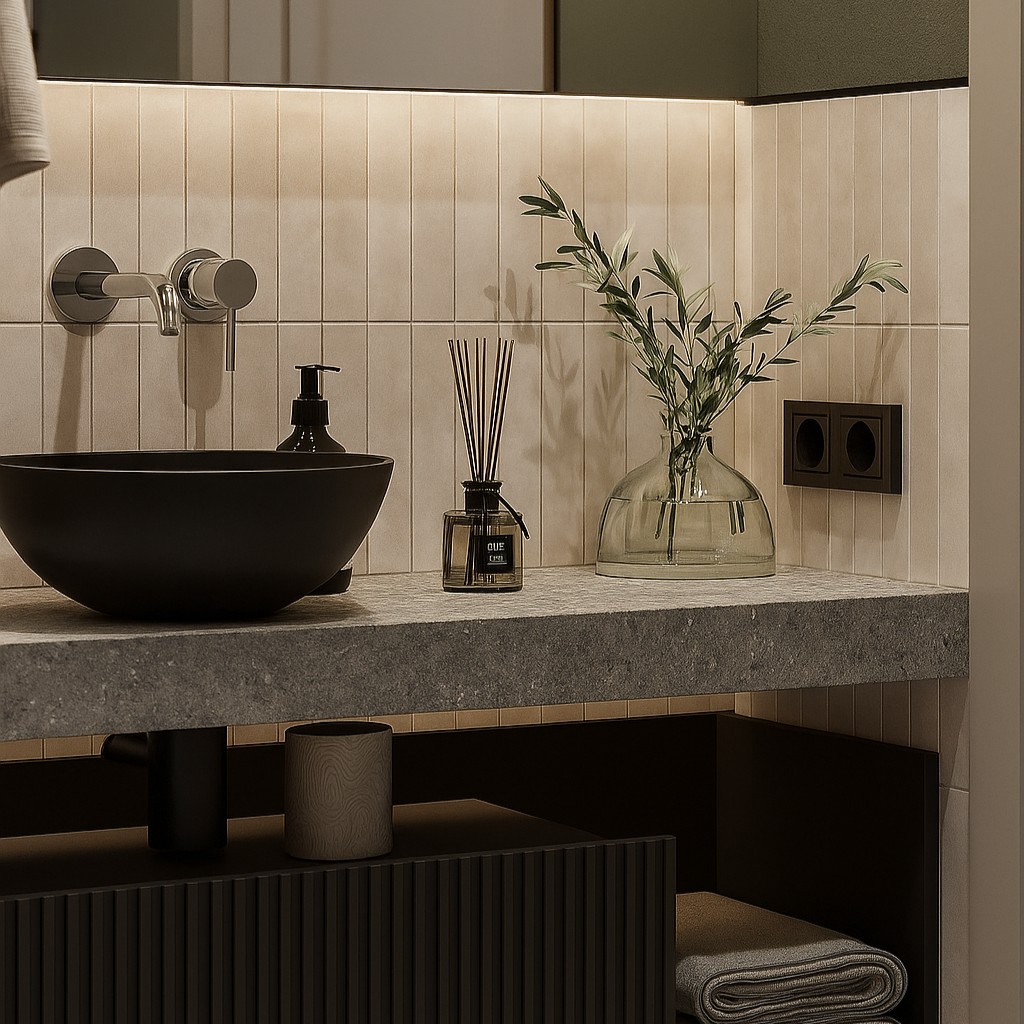 Réalisation n°2 du plan de travail Grafite en Ceramique Dekton