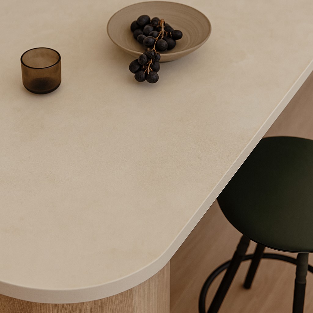 Réalisation n°2 du plan de travail Nacre en Ceramique Dekton