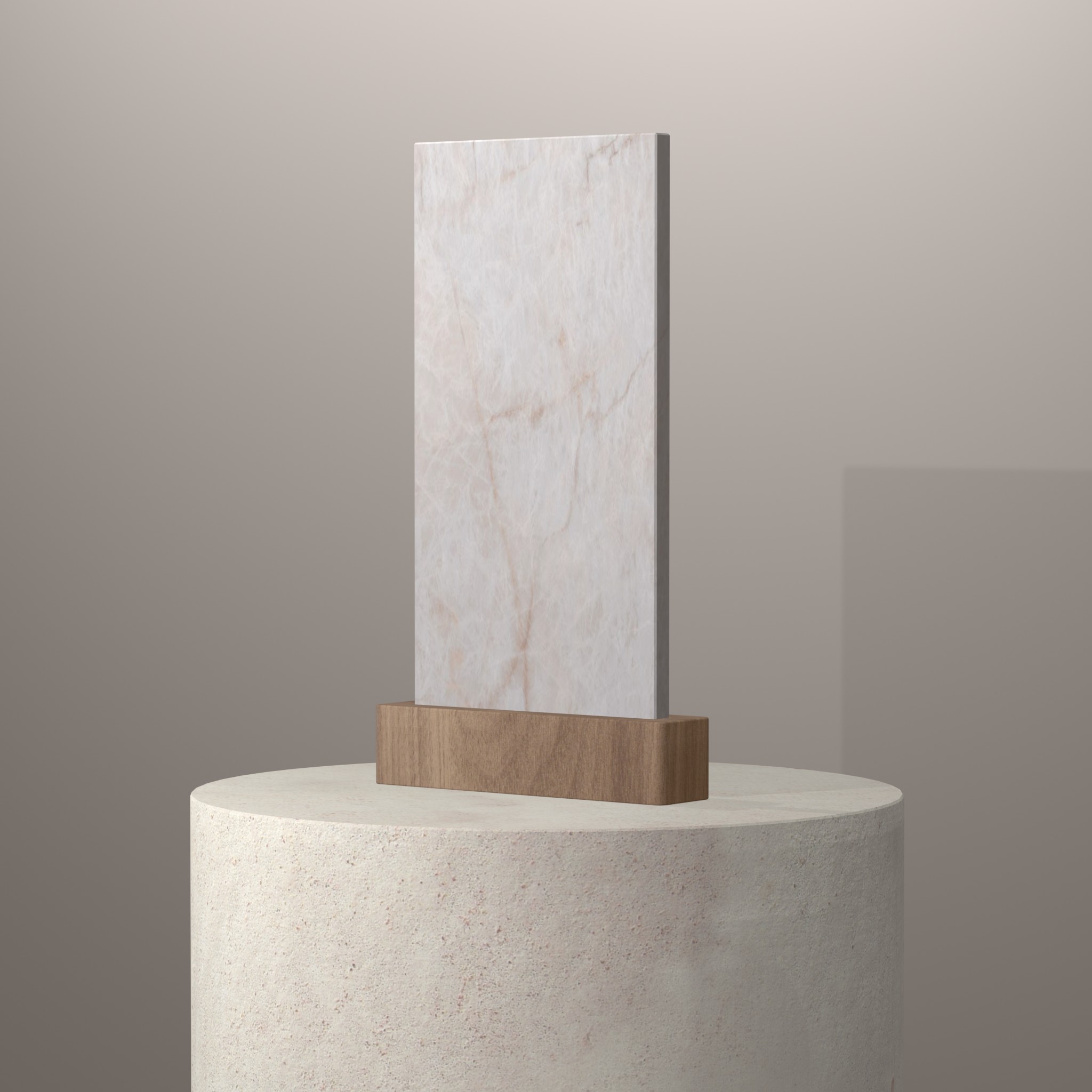 Rendu 3D du coloris Crystal Ice en Ceramique Infinity sur piédestal