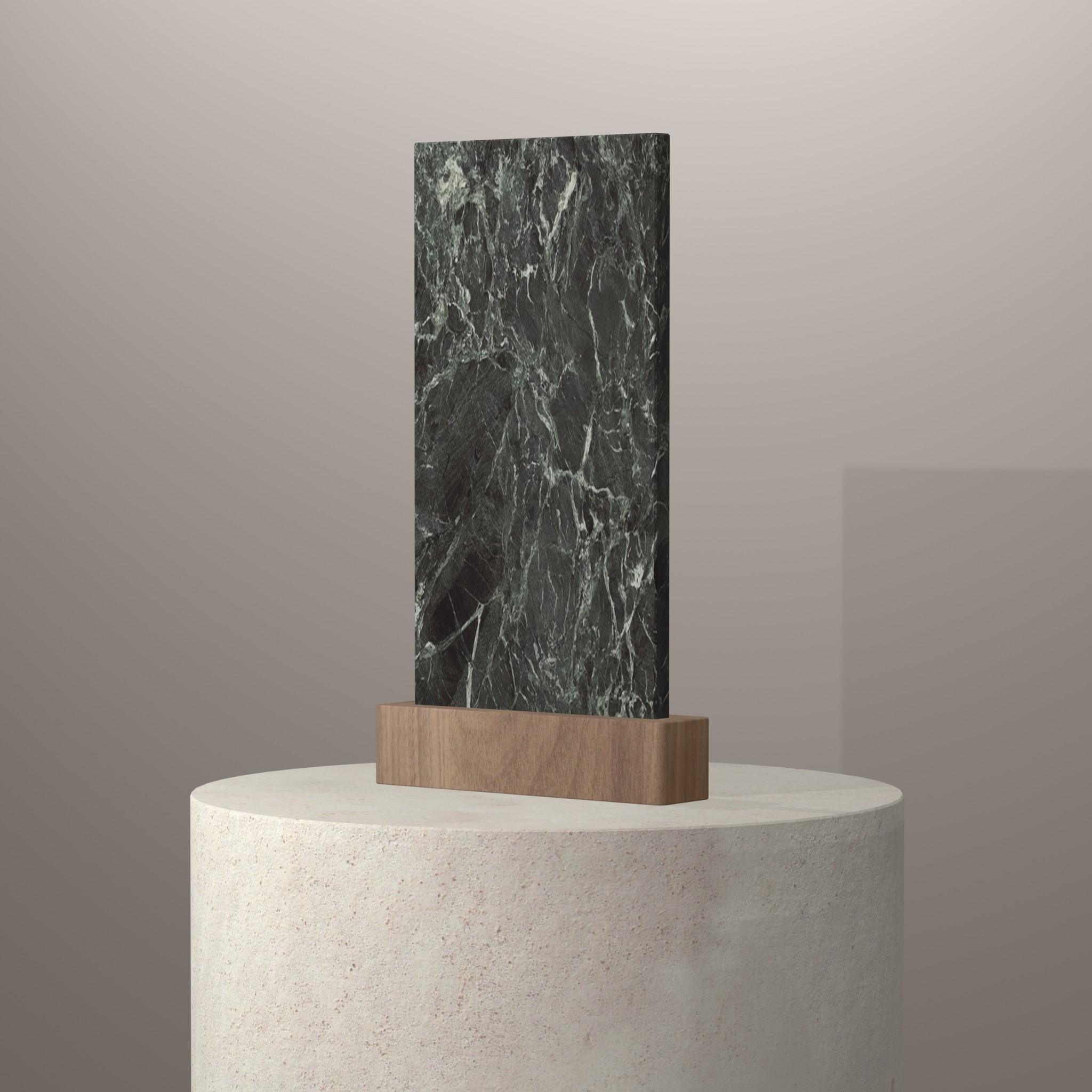 Rendu 3D du coloris Verde France en Ceramique Infinity sur piédestal