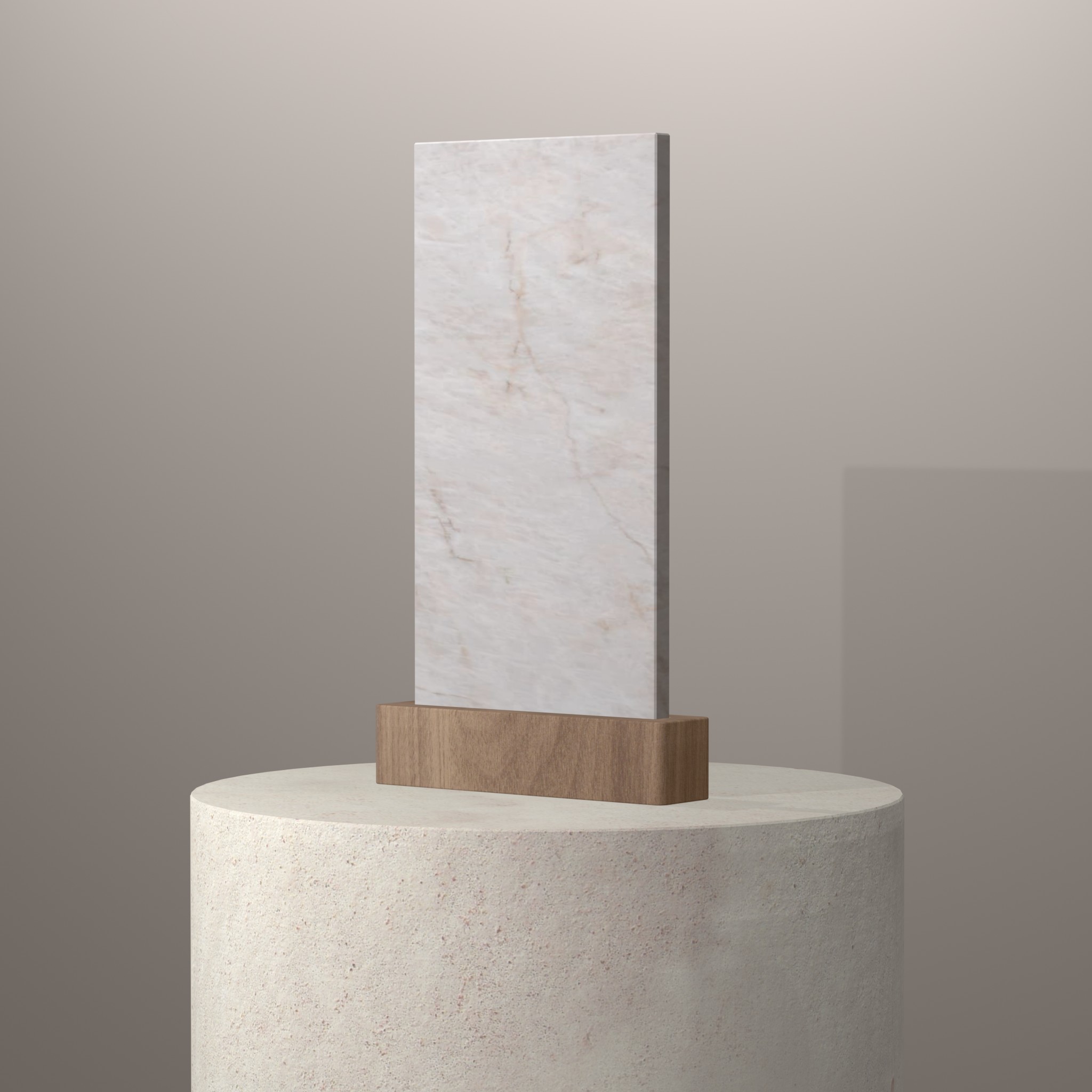 Rendu 3D du coloris Cristalo Clair sur piédestal