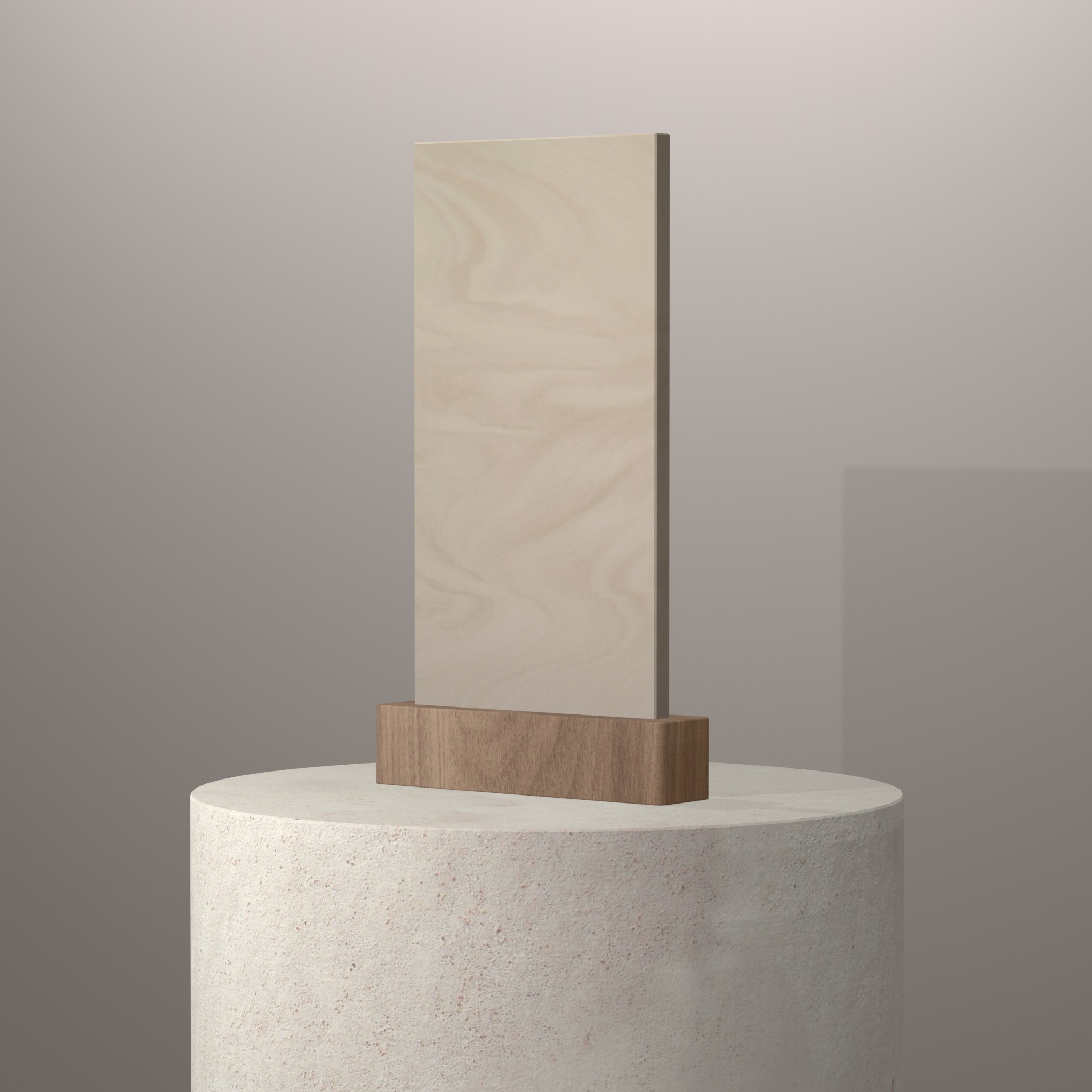Rendu 3D du coloris Arena en Ceramique Neolith The Size sur piédestal