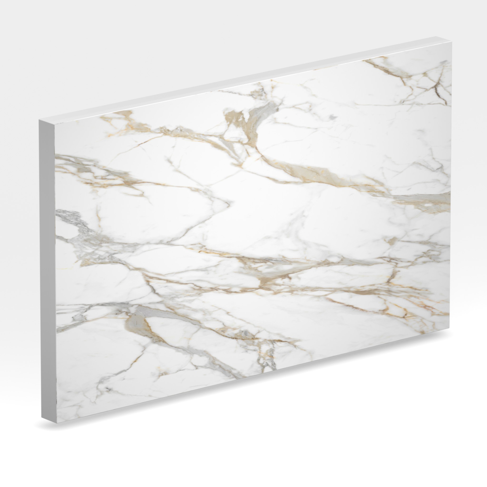 Rendu 3D de la tranche du coloris Calacatta Roma en Ceramique Neolith The Size