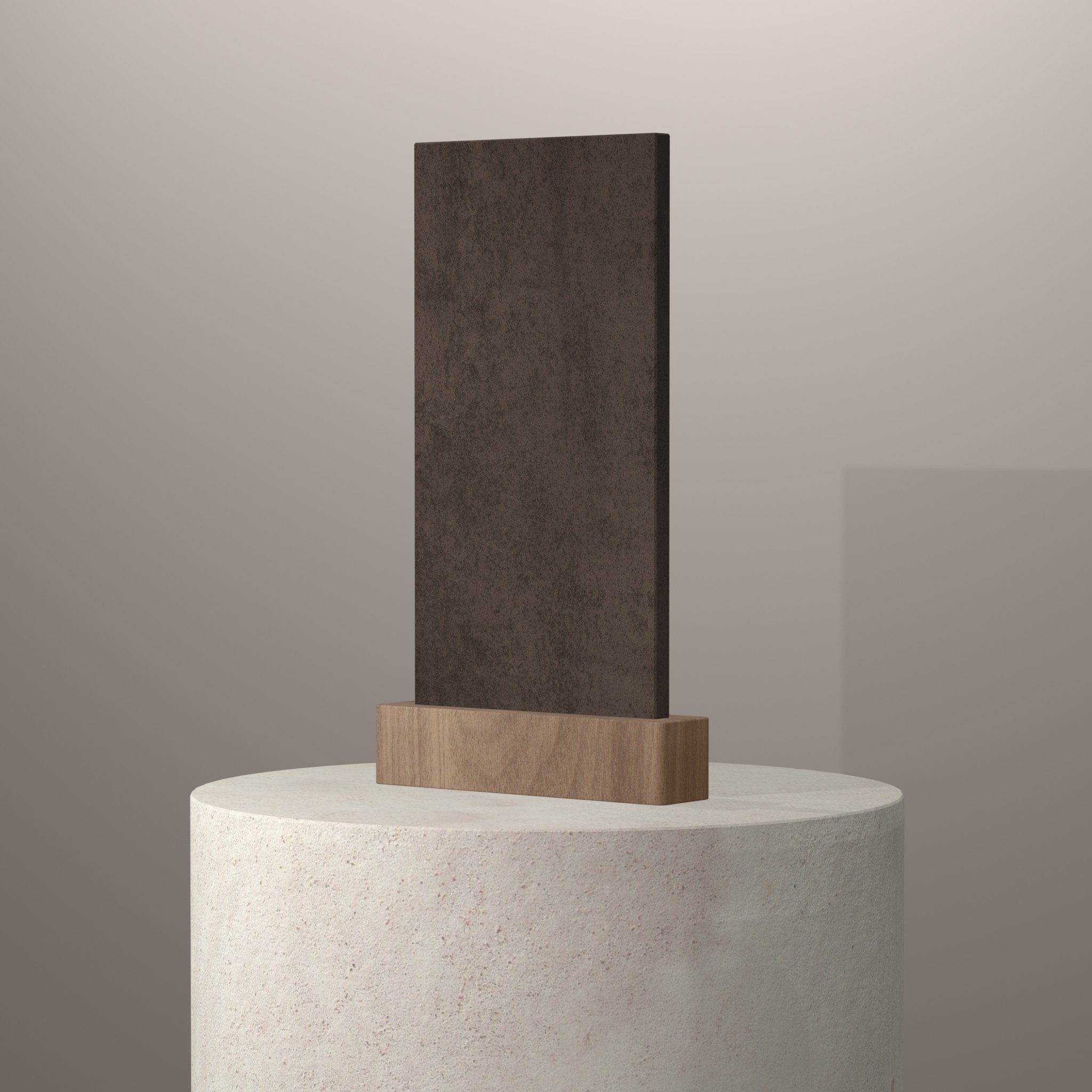 Rendu 3D du coloris Iron Copper sur piédestal