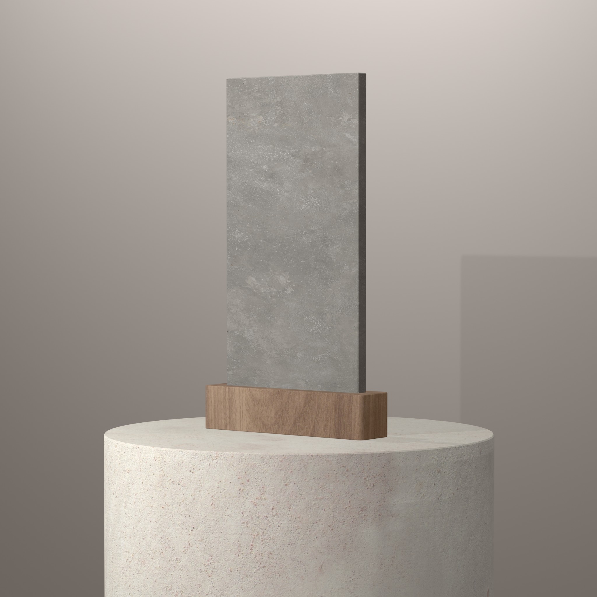 Rendu 3D du coloris New York NY en Ceramique Neolith The Size sur piédestal