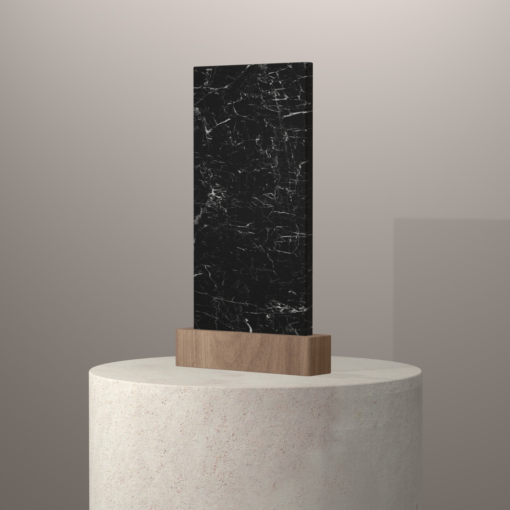 Rendu 3D du coloris Niagara en Ceramique Neolith The Size sur piédestal