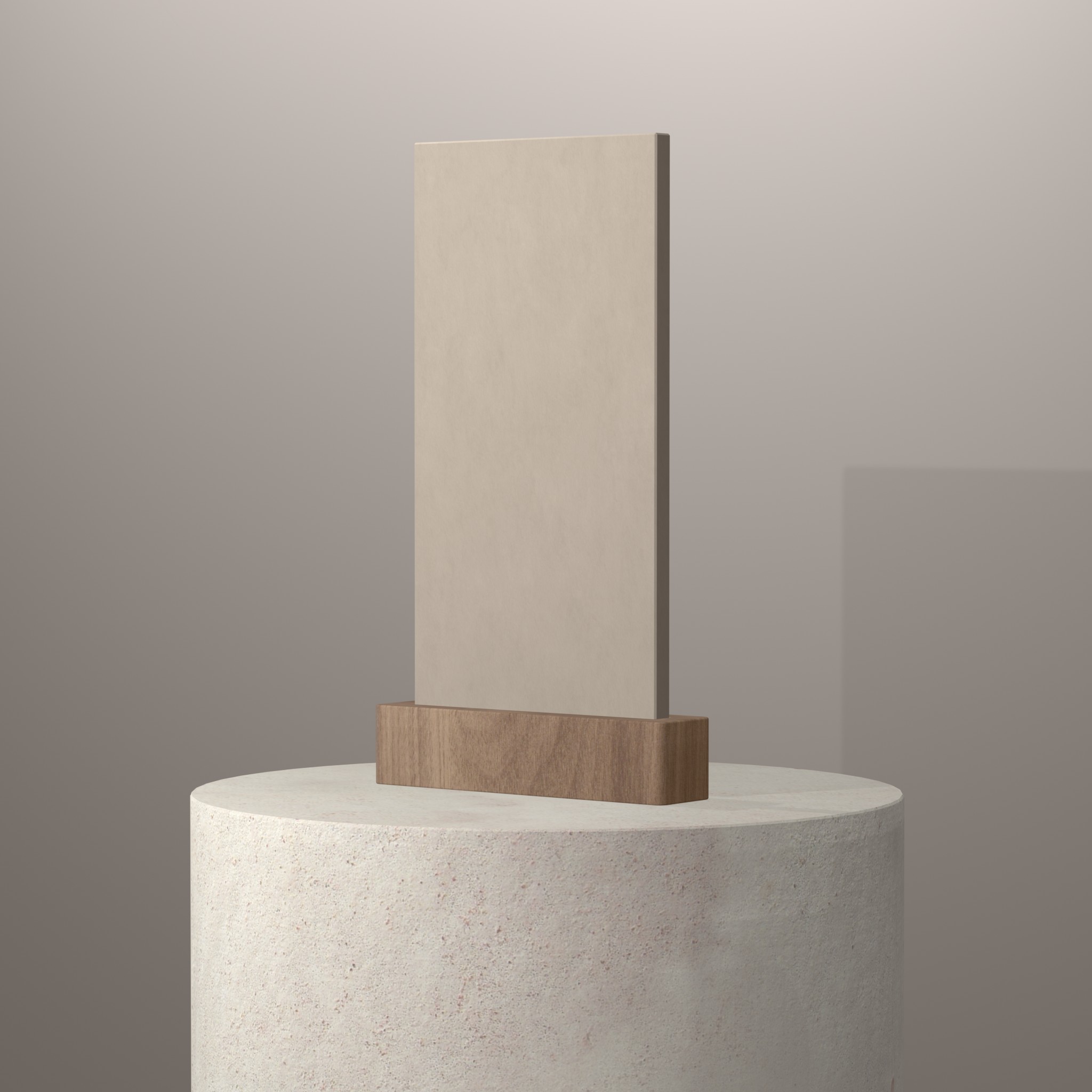 Rendu 3D du coloris Pietra di Osso sur piédestal
