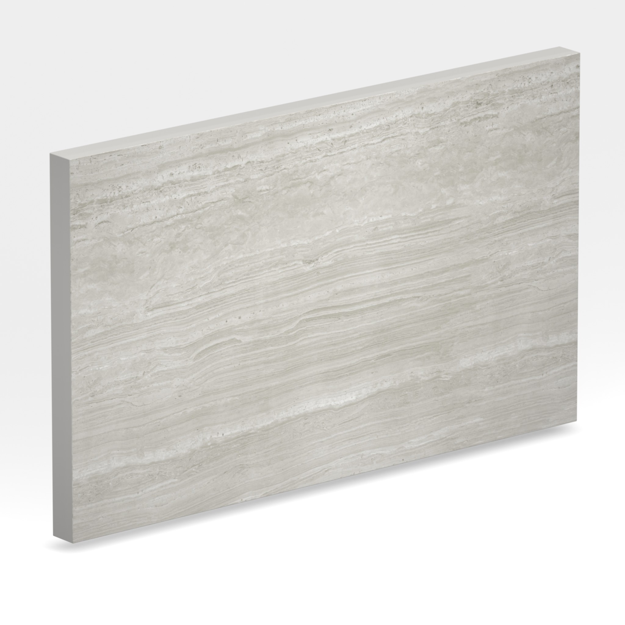 Rendu 3D de la tranche du coloris Strata Argentum en Ceramique Neolith The Size