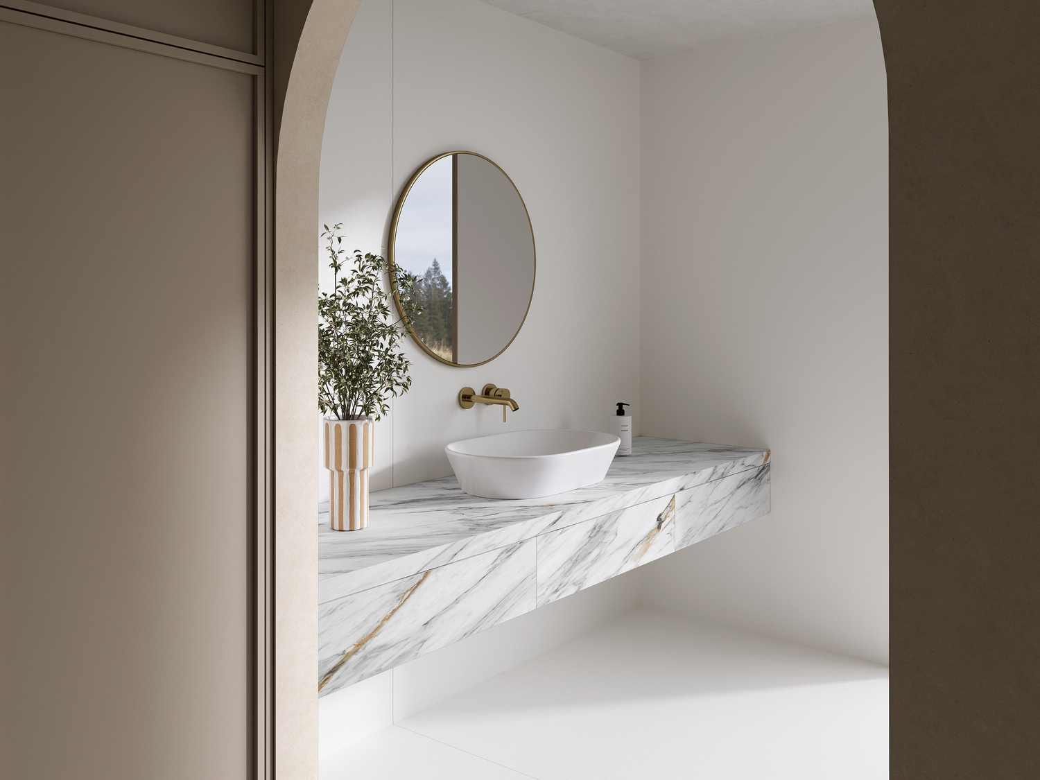 Réalisation n°1 du plan de travail Azure en Ceramique Neolith The Size