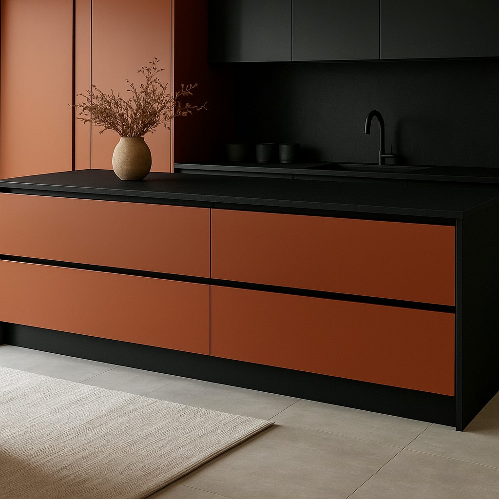 Réalisation n°1 du plan de travail Basalt Black en Ceramique Neolith The Size