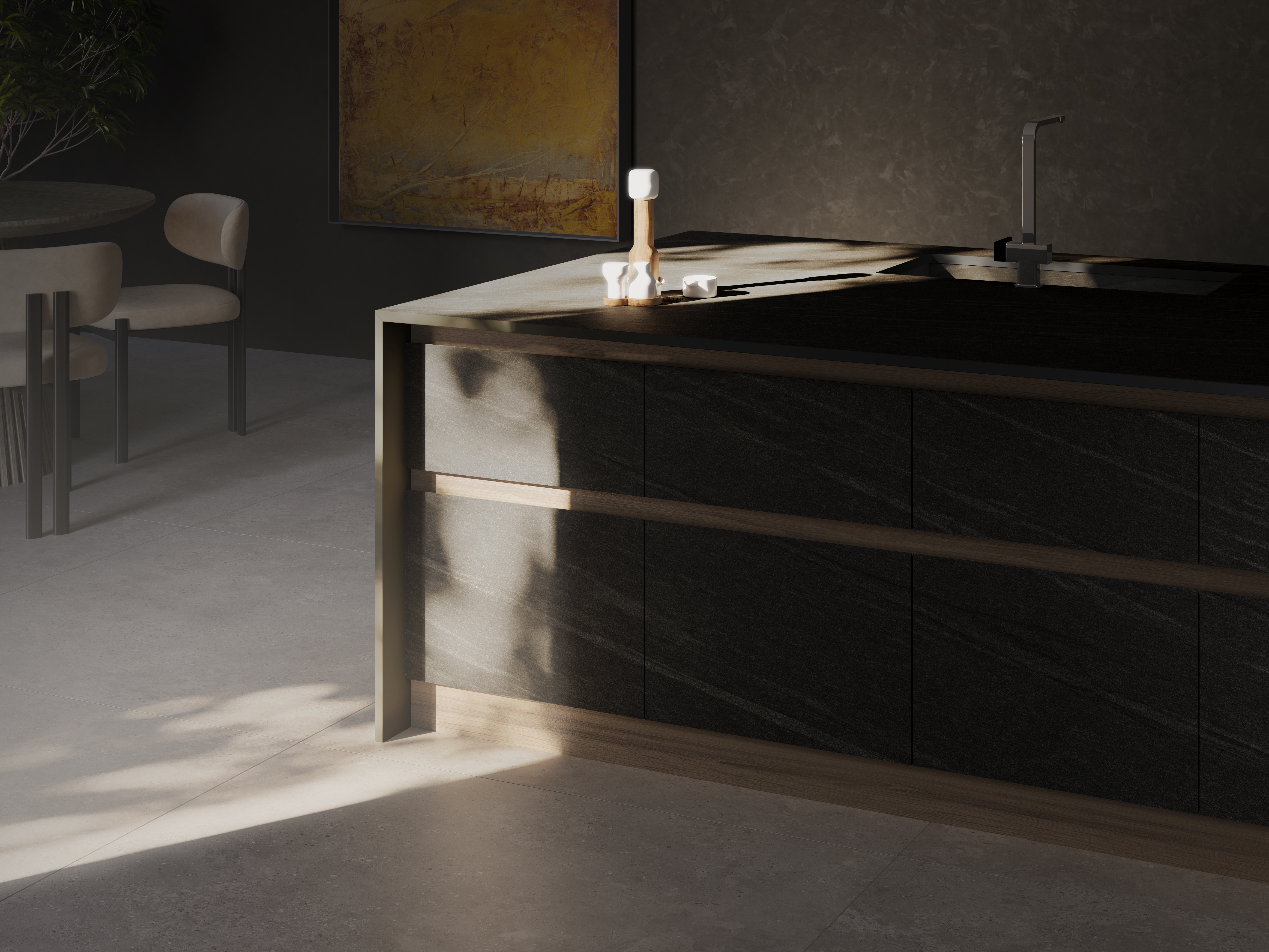Réalisation n°2 du plan de travail Ignea en Ceramique Neolith The Size