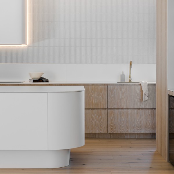 Réalisation n°2 du plan de travail Just White en Ceramique Neolith The Size