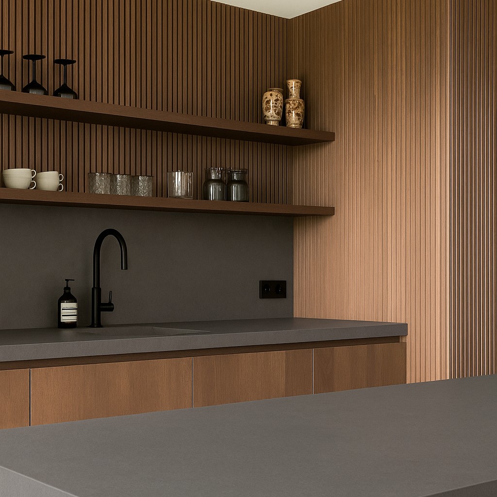 Réalisation n°2 du plan de travail Pietra di Piombo en Ceramique Neolith The Size