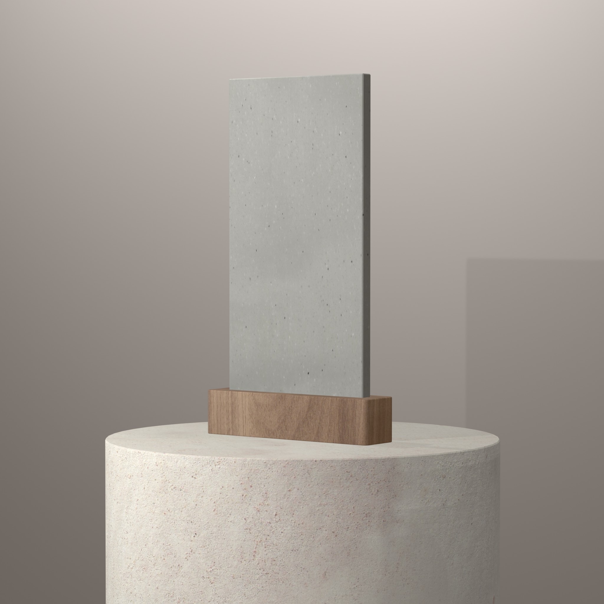Rendu 3D du coloris Artista Sage en Resine Corian sur piédestal