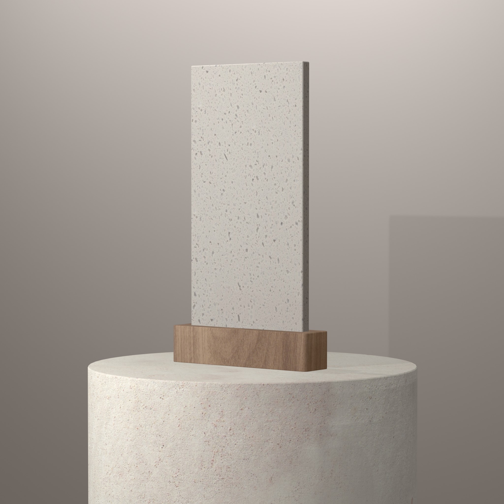 Rendu 3D du coloris Aspen sur piédestal