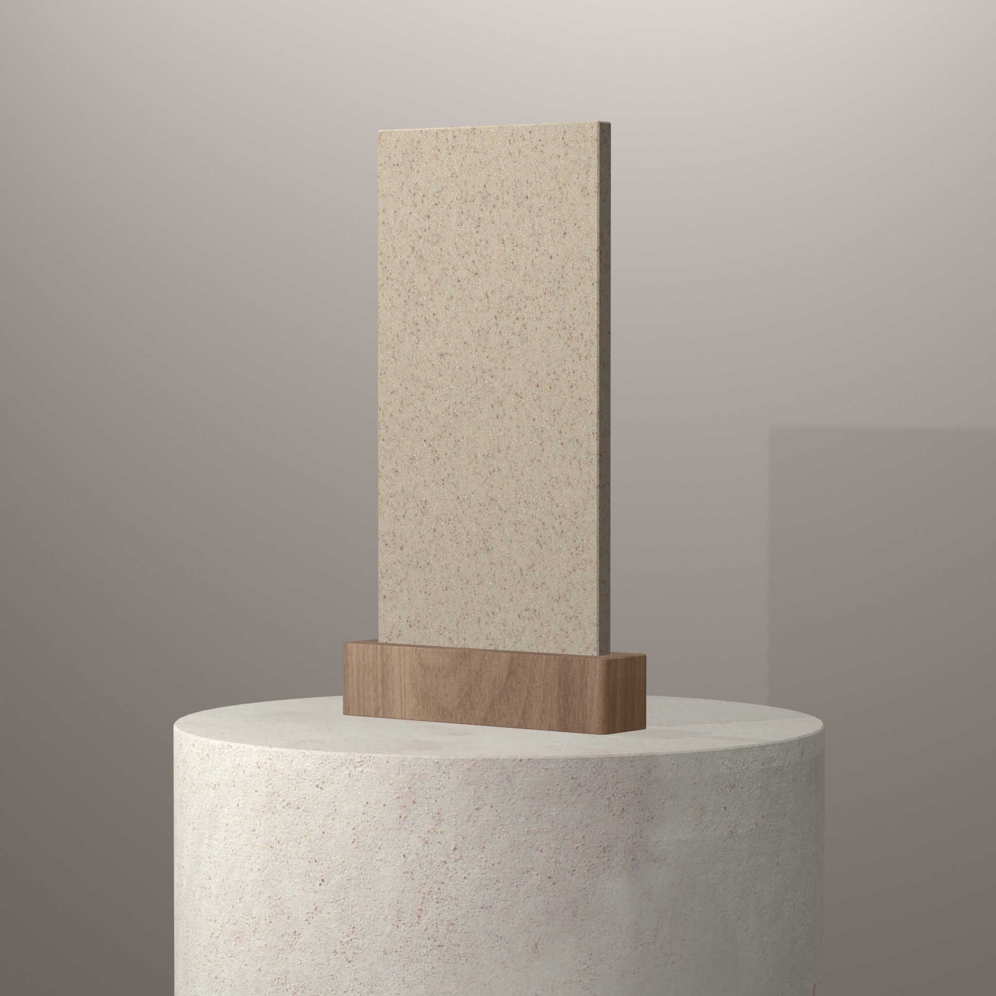 Rendu 3D du coloris Aurora en Resine Corian sur piédestal
