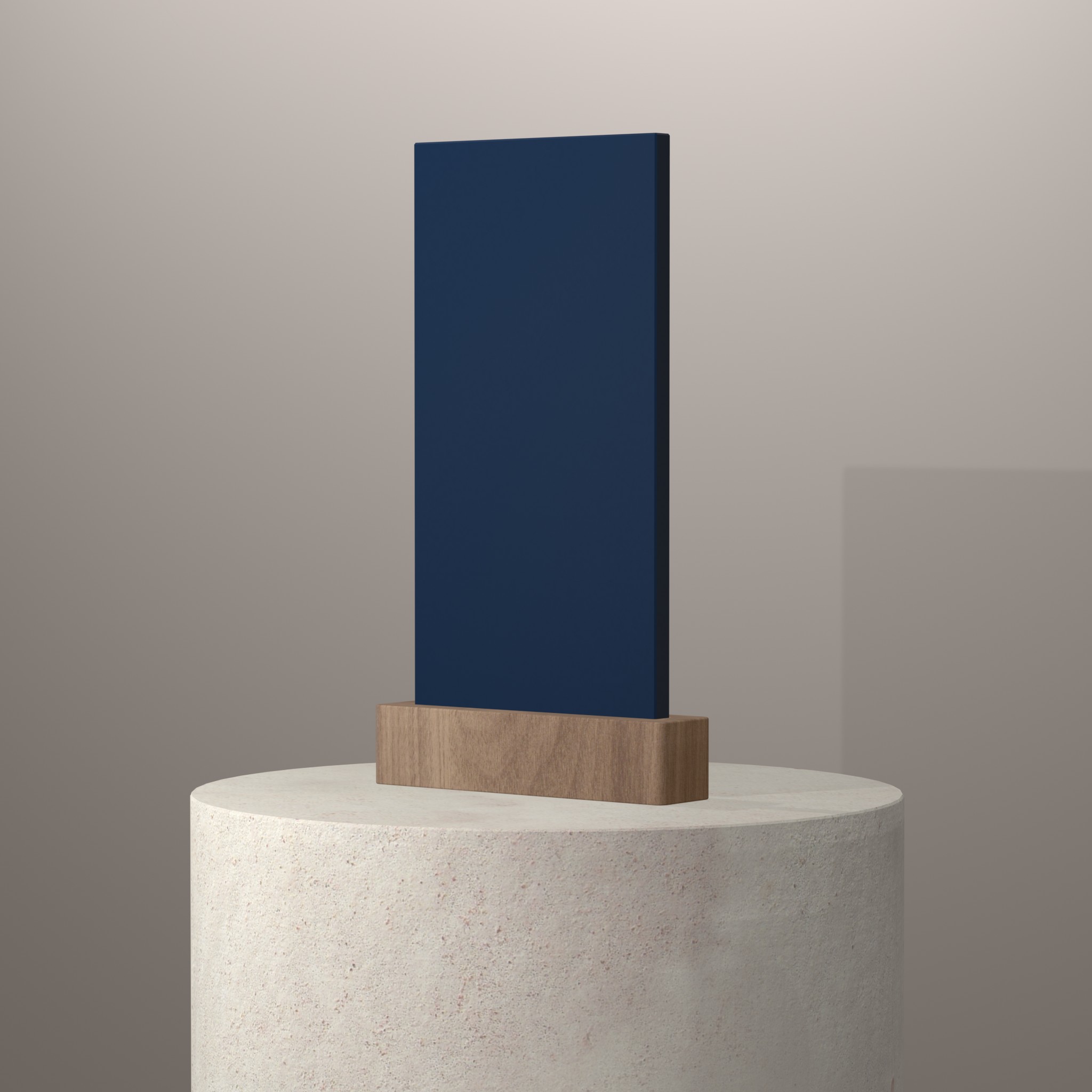 Rendu 3D du coloris Laguna en Resine Corian sur piédestal