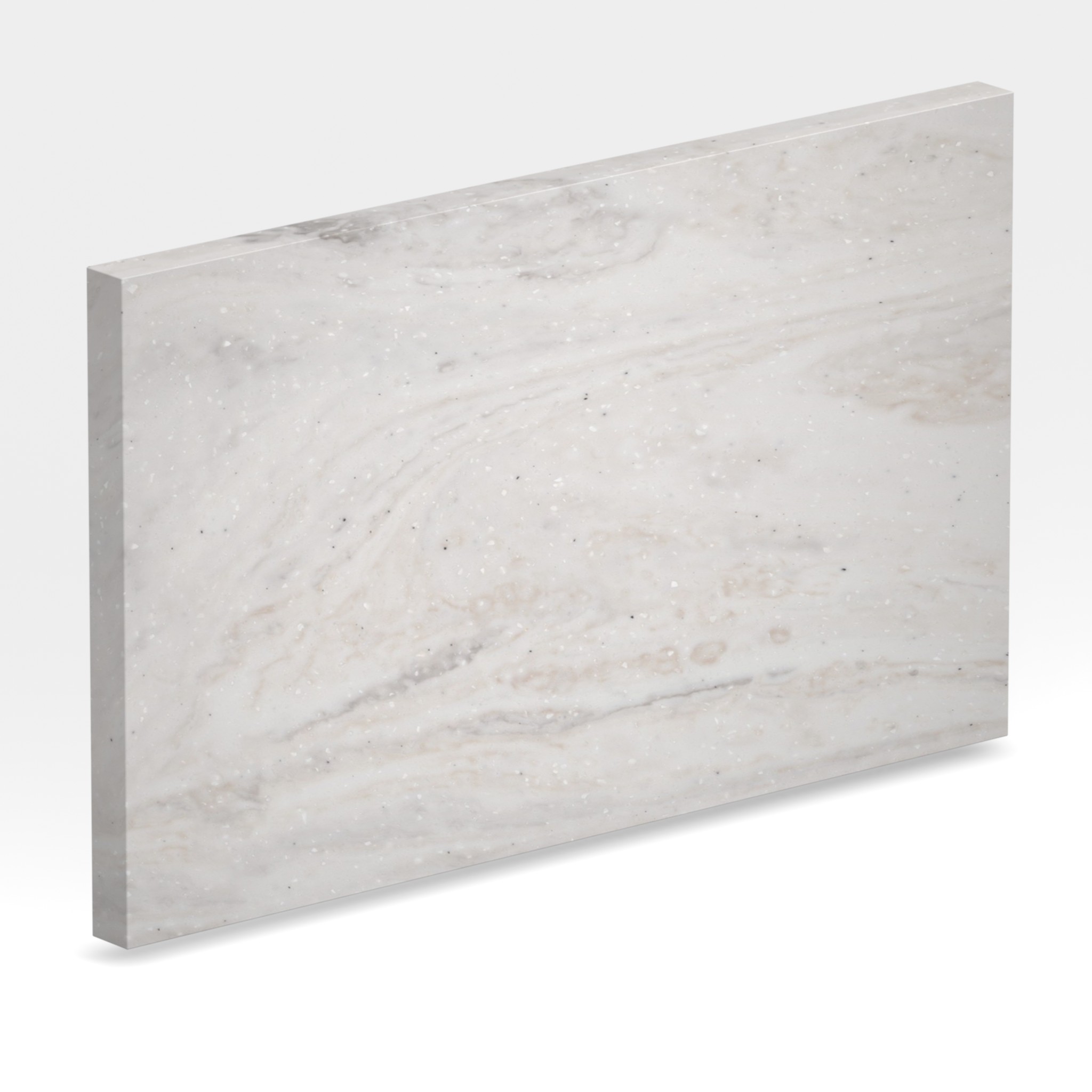 Rendu 3D de la tranche du coloris Limestone Prima en Resine Corian