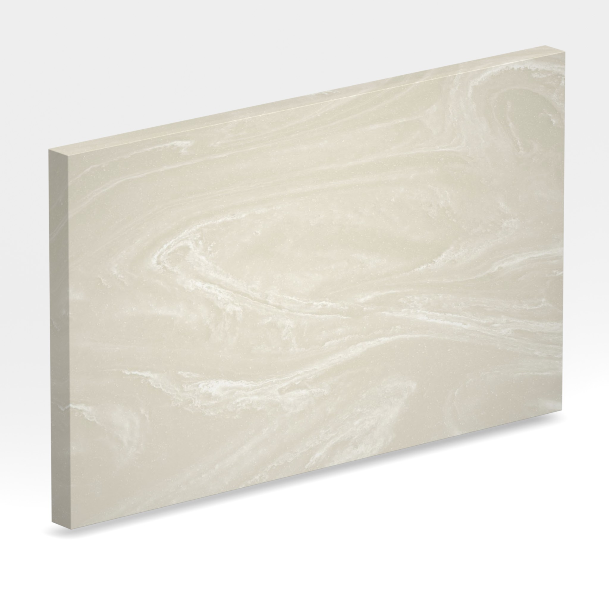 Rendu 3D de la tranche du coloris Nimbus Prima en Resine Corian
