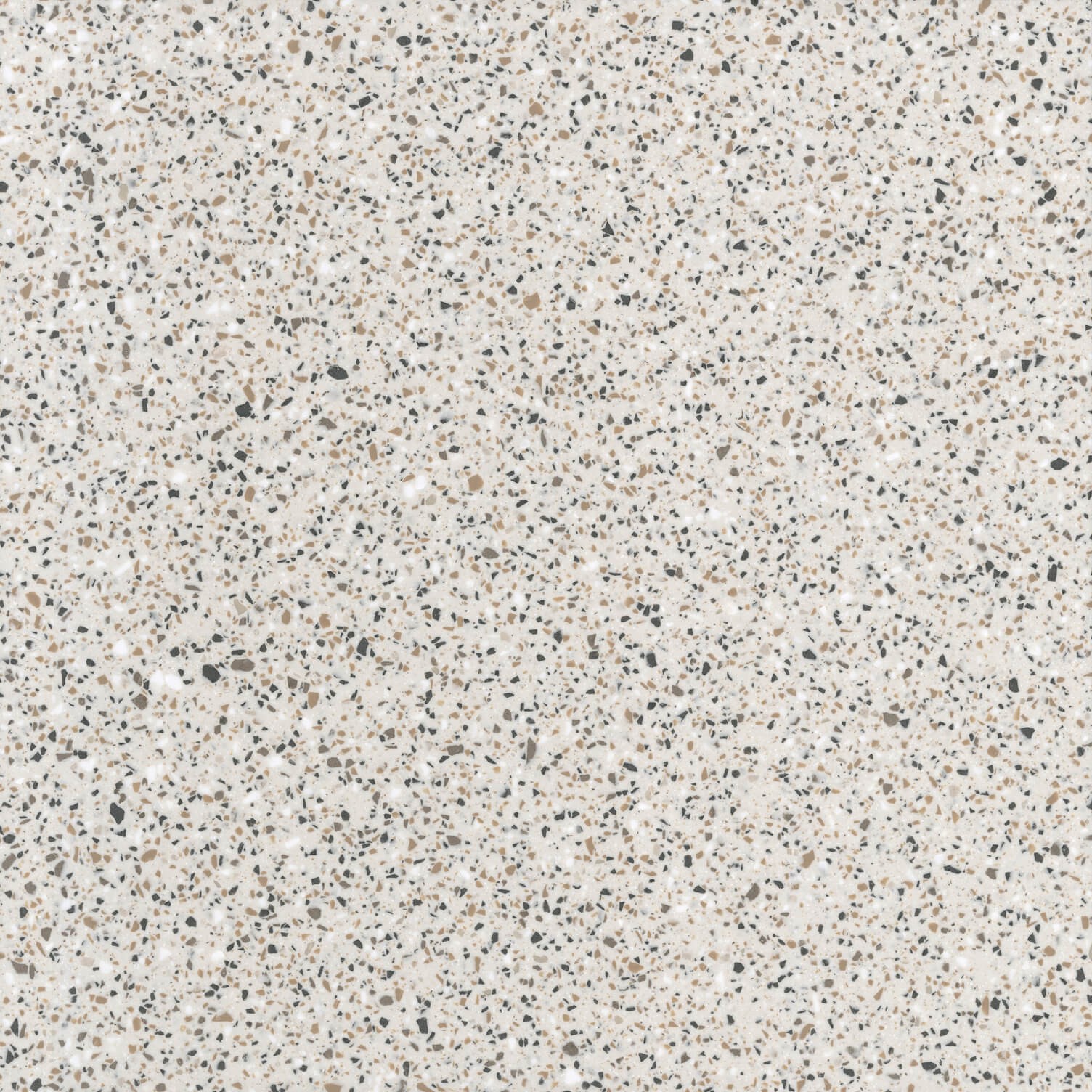 Épaisseur et finition de tranche du coloris Peppered Terrazzo en Resine Corian