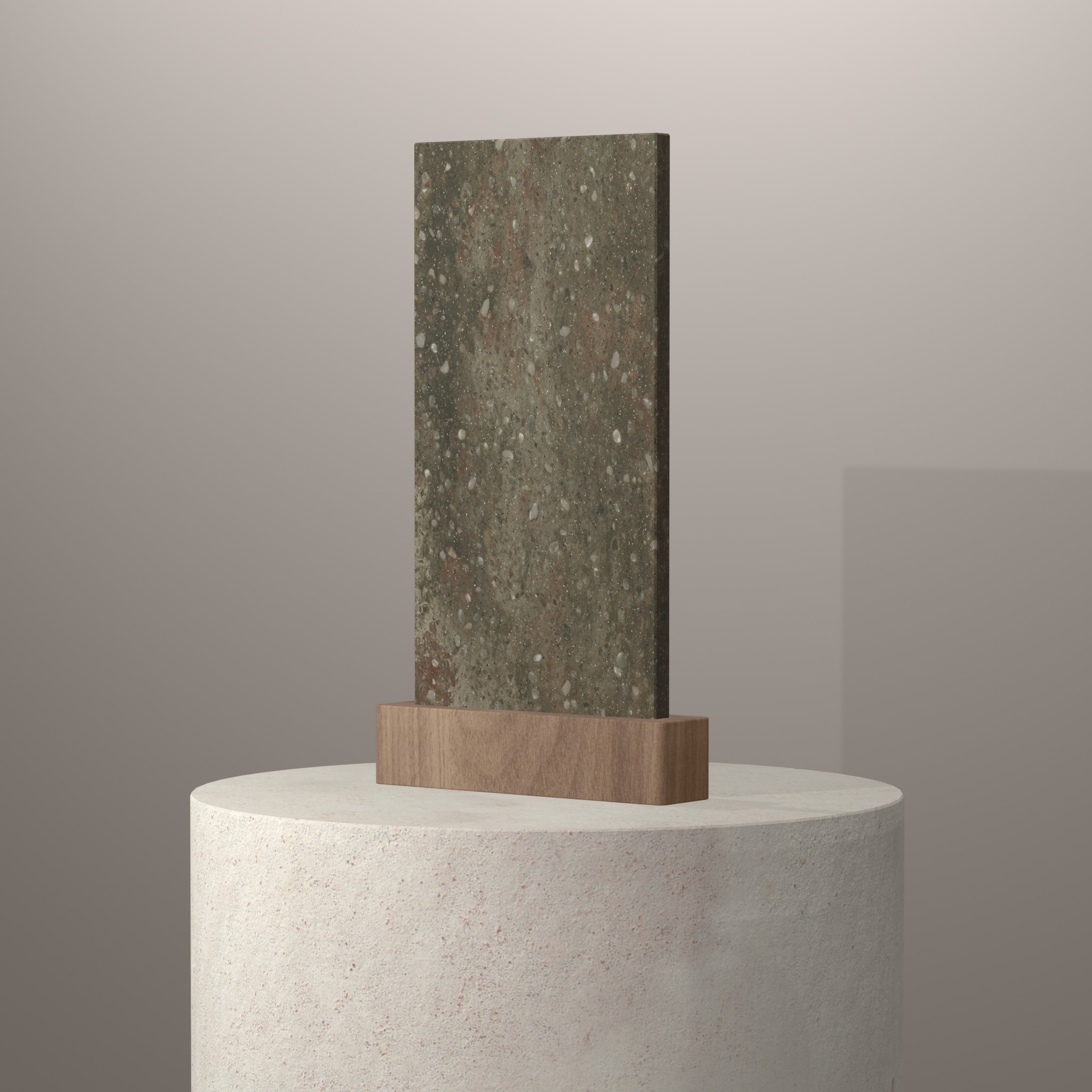 Rendu 3D du coloris Rosemary sur piédestal