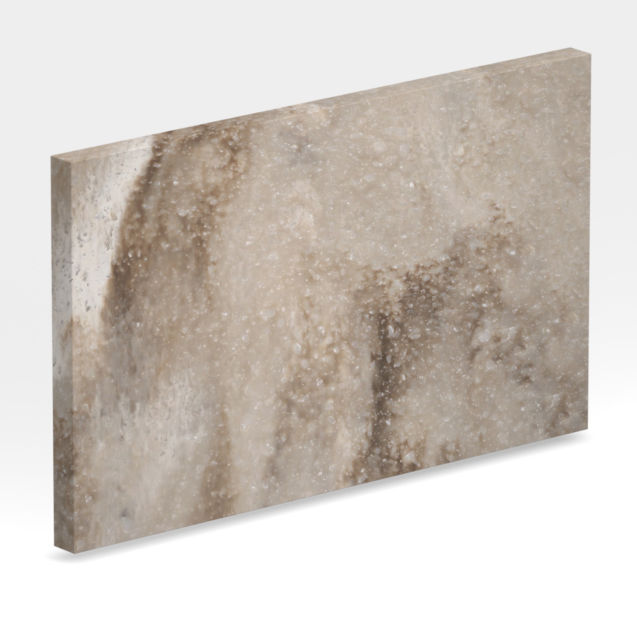 Rendu 3D de la tranche du coloris Sandalwood en Resine Corian