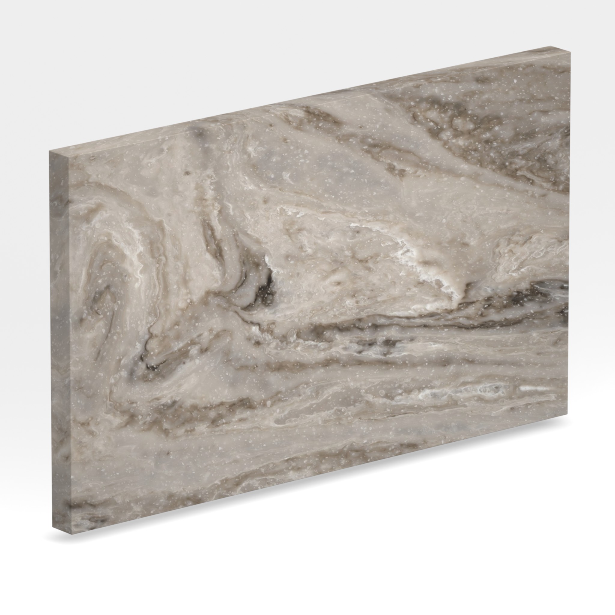 Rendu 3D de la tranche du coloris Smoke Drift Prima en Resine Corian