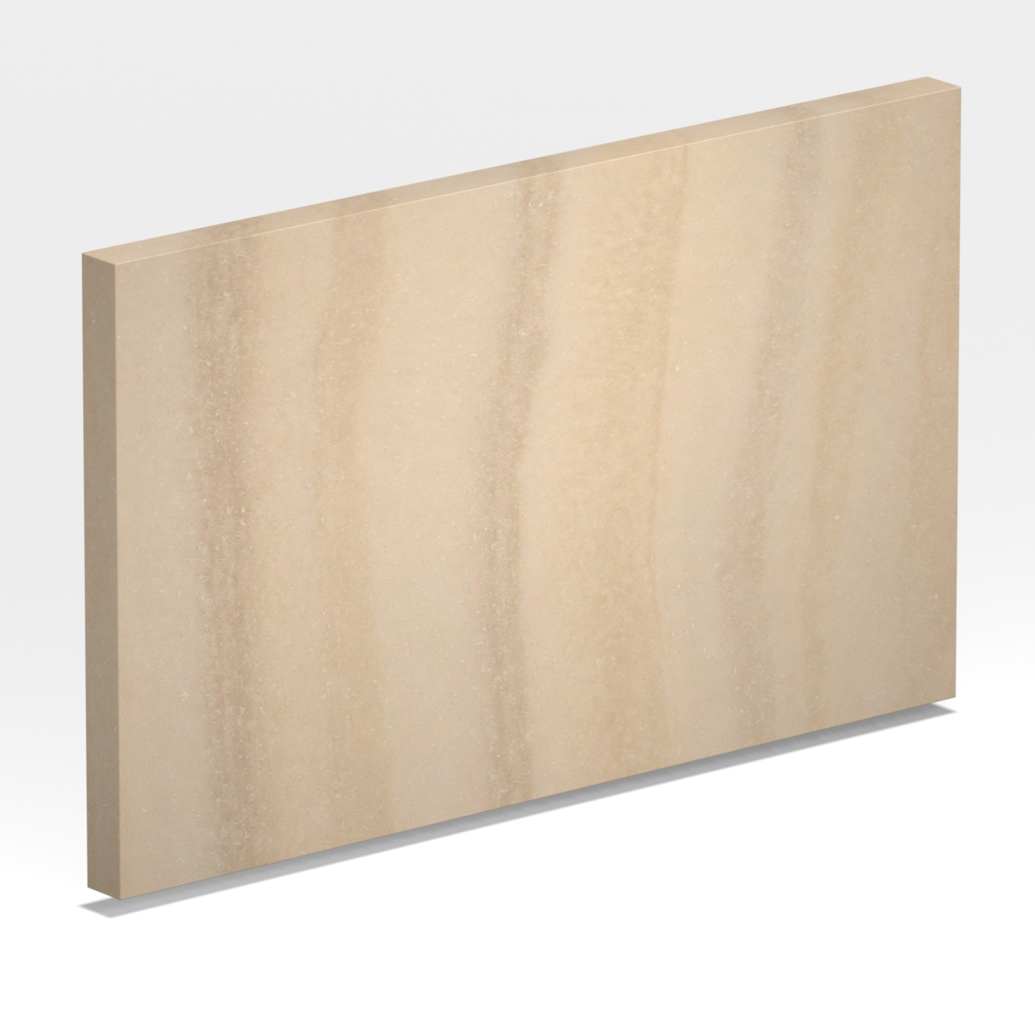 Rendu 3D de la tranche du coloris Travertine Roma en Resine Corian